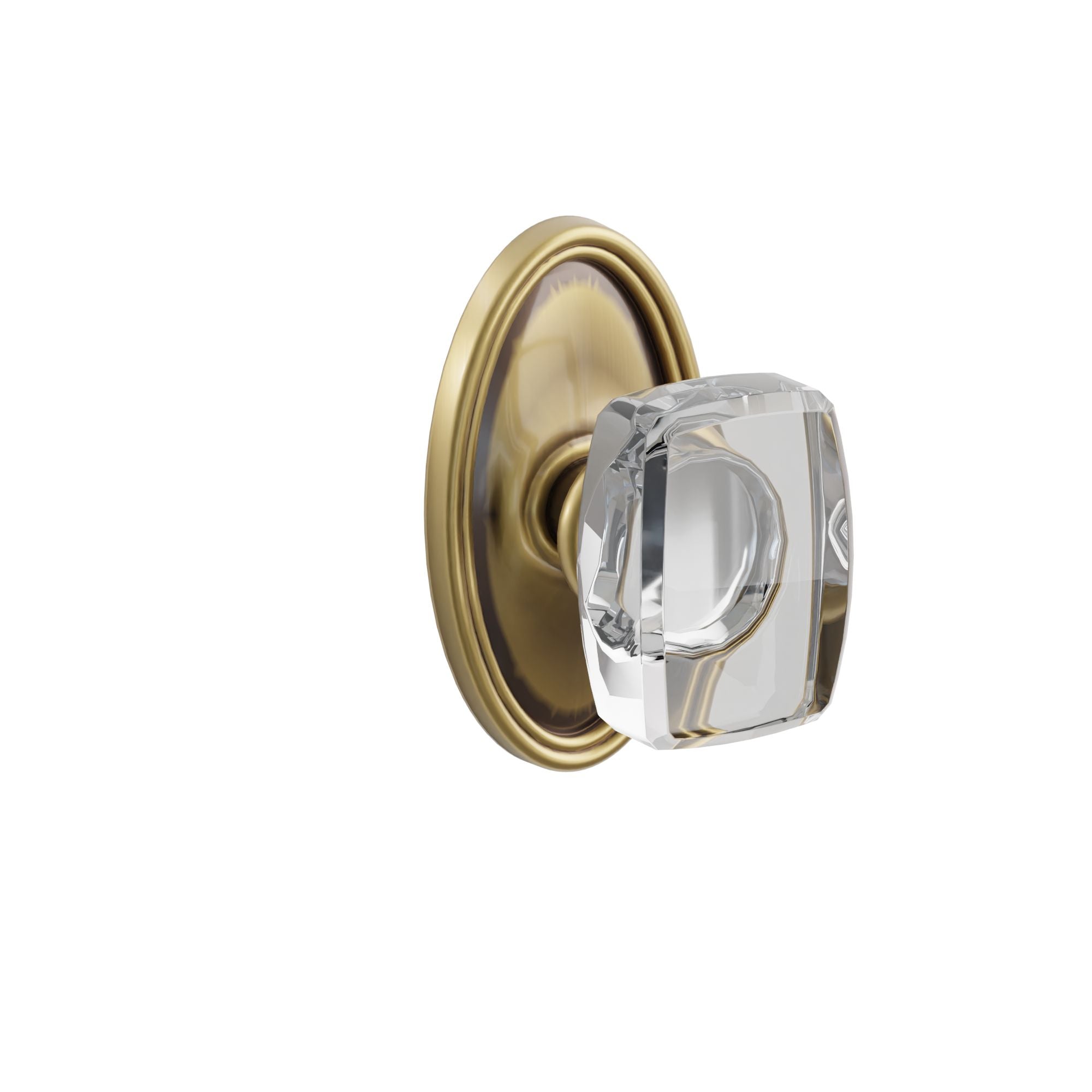 Emtek Concealed Fastener Windsor Glass Knob Set With Oval Rosette