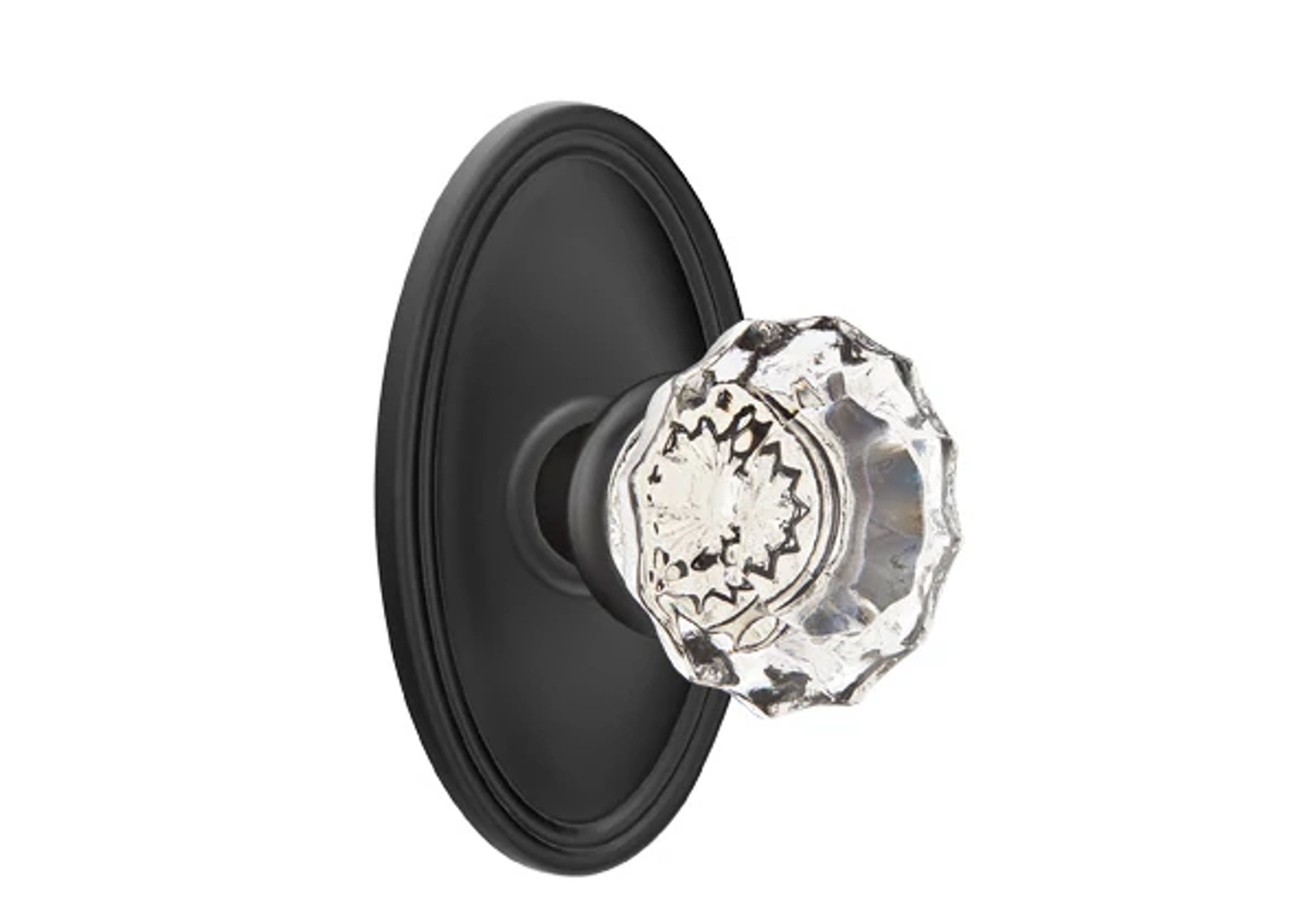 Emtek Astoria Glass Knob Set with Oval Rosette
