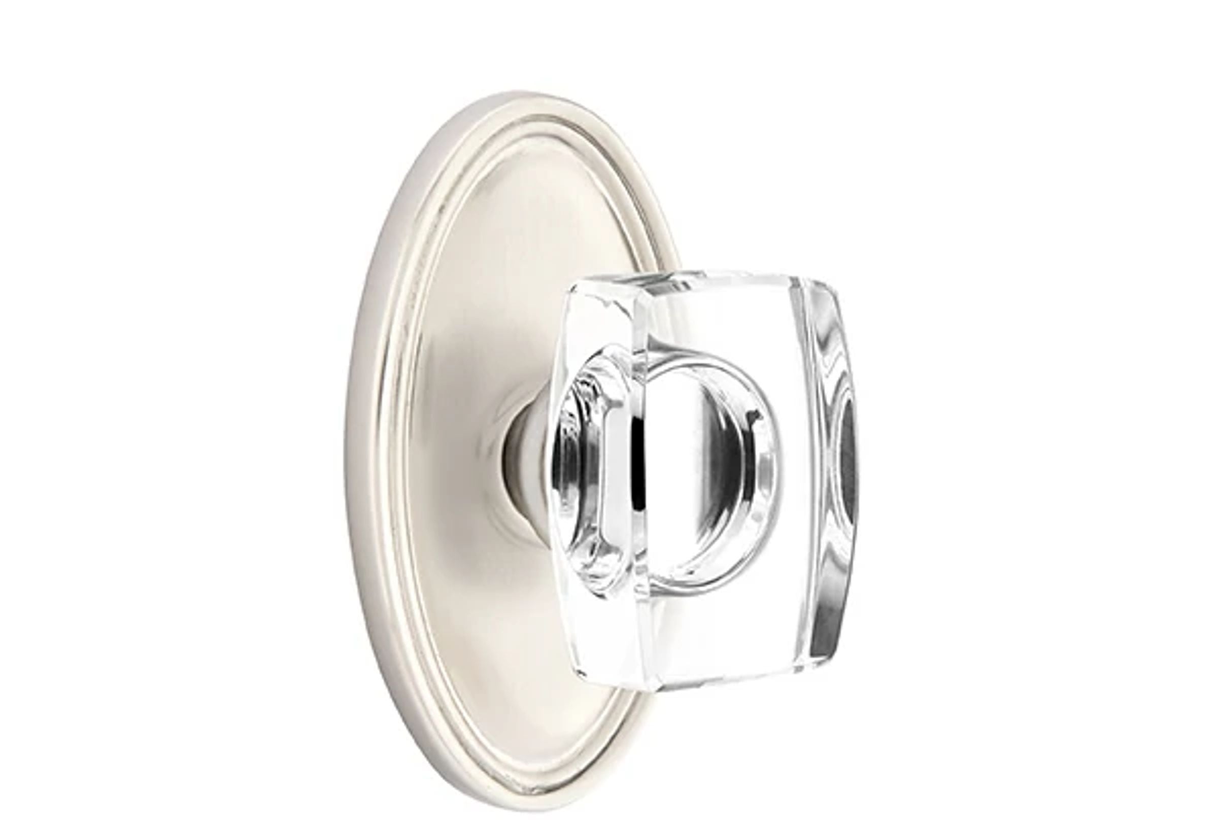 Emtek Concealed Fastener Windsor Glass Knob Set with Oval Roestte