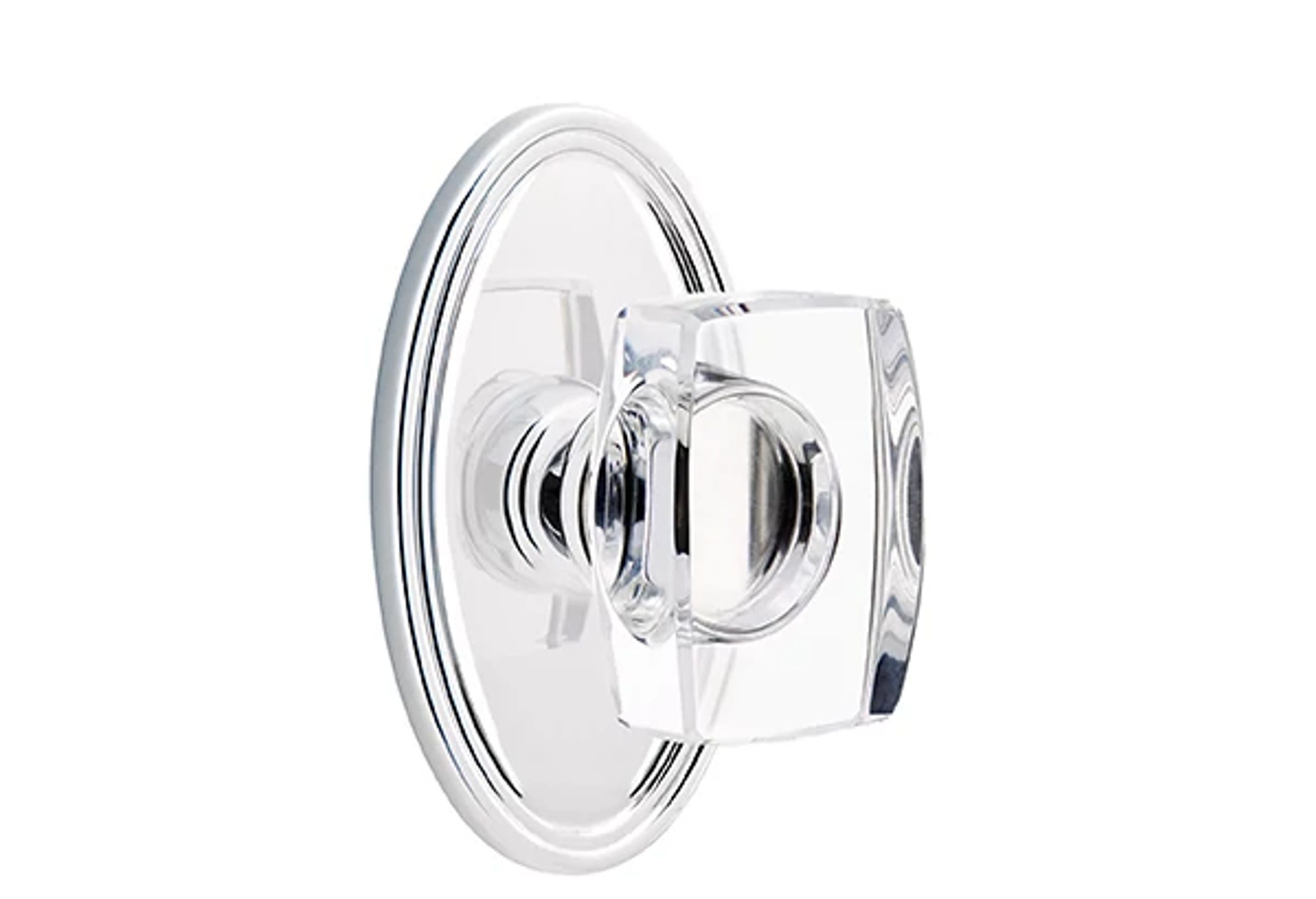 Emtek Windsor Glass Knob Set with Oval Rosette