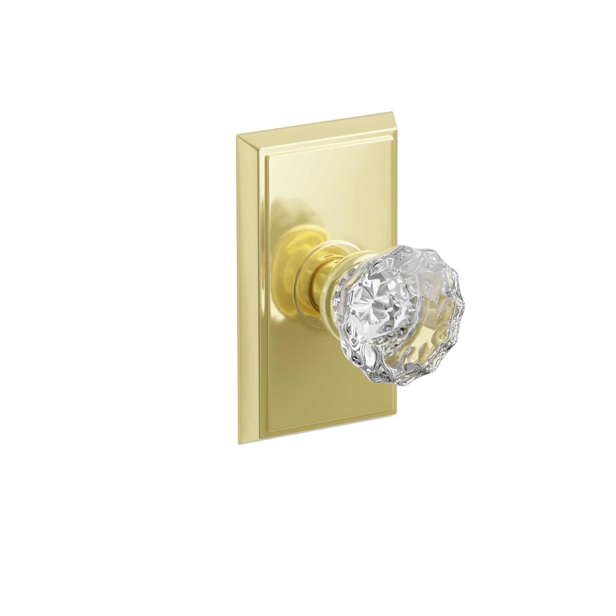 Emtek Concealed Fastener Astoria Glass Knob Set With Rectangular Rosette