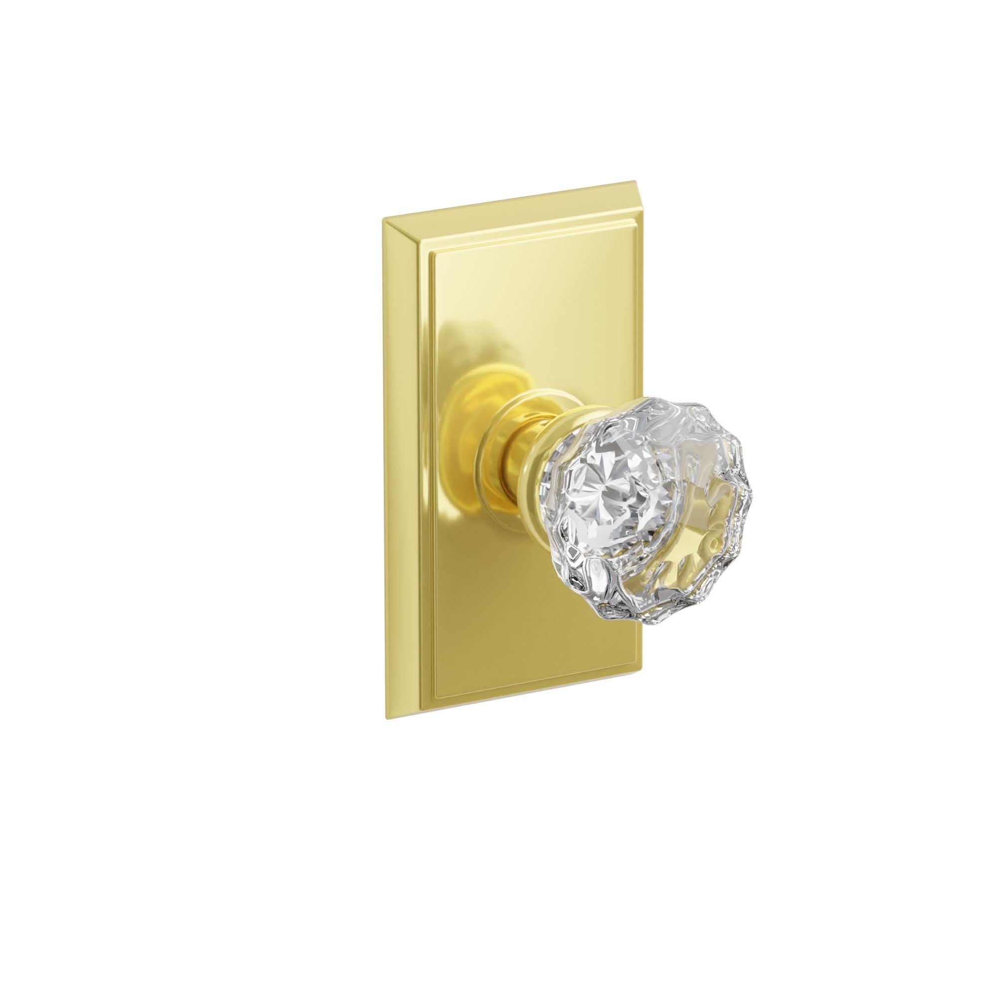 Emtek Concealed Fastener Astoria Glass Knob Set With Rectangular Rosette