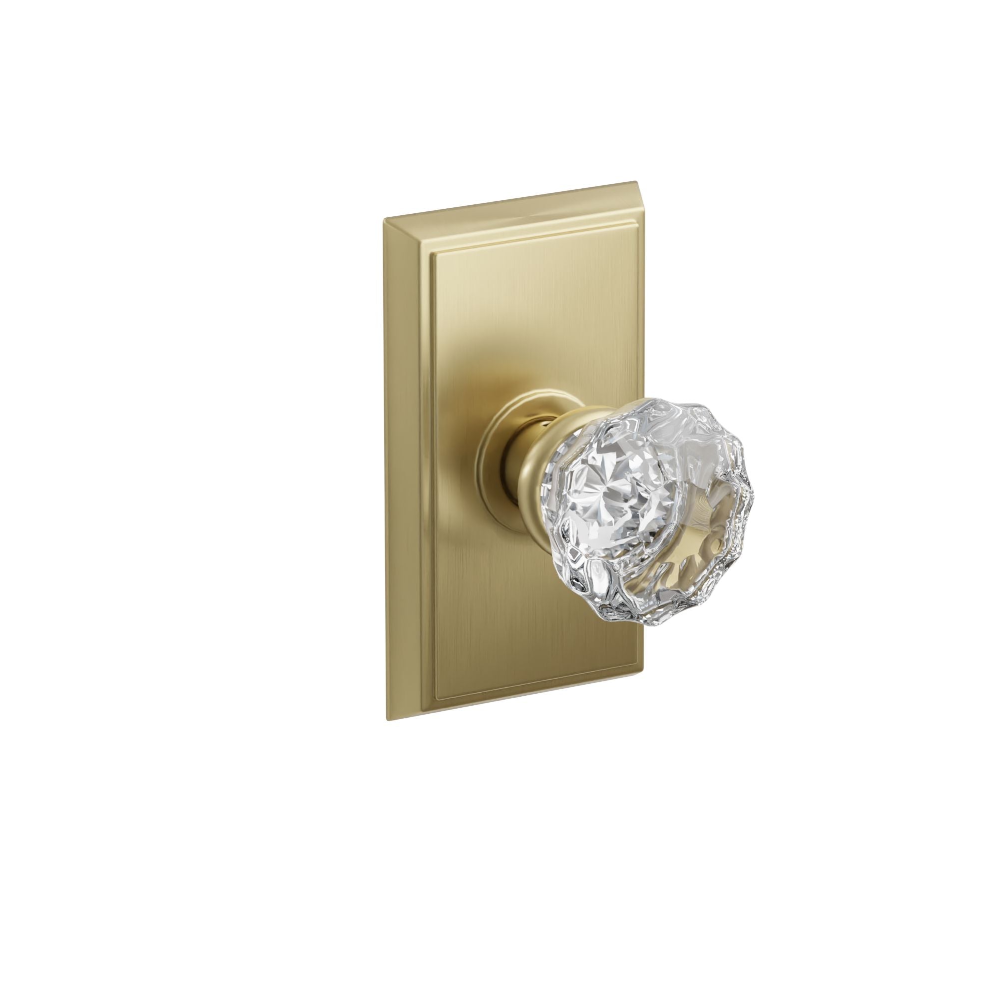 Emtek Concealed Fastener Astoria Glass Knob Set With Rectangular Rosette