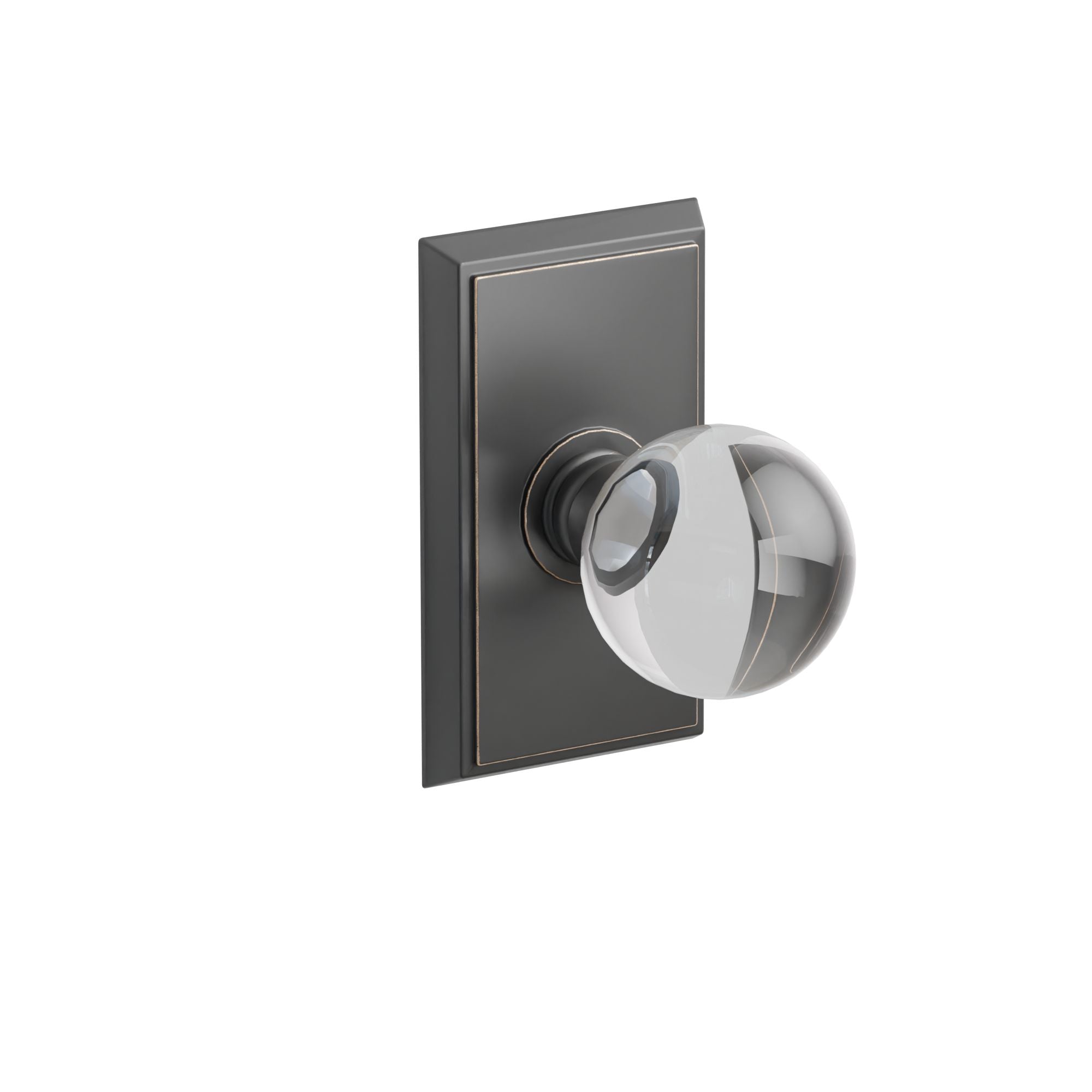 Emtek Bristol Glass Knob Set with Rectangular Rosette