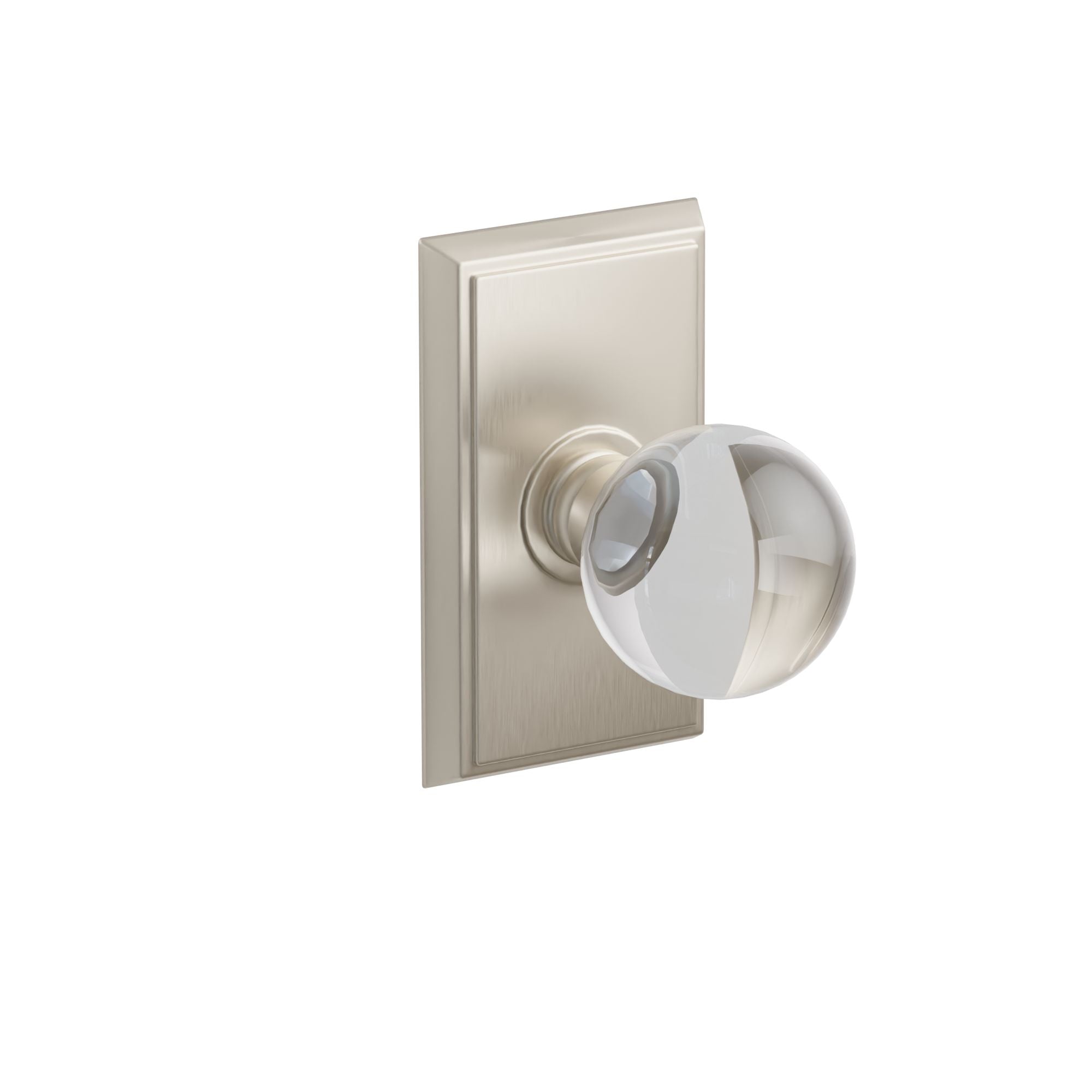 Emtek Bristol Glass Knob Set with Rectangular Rosette