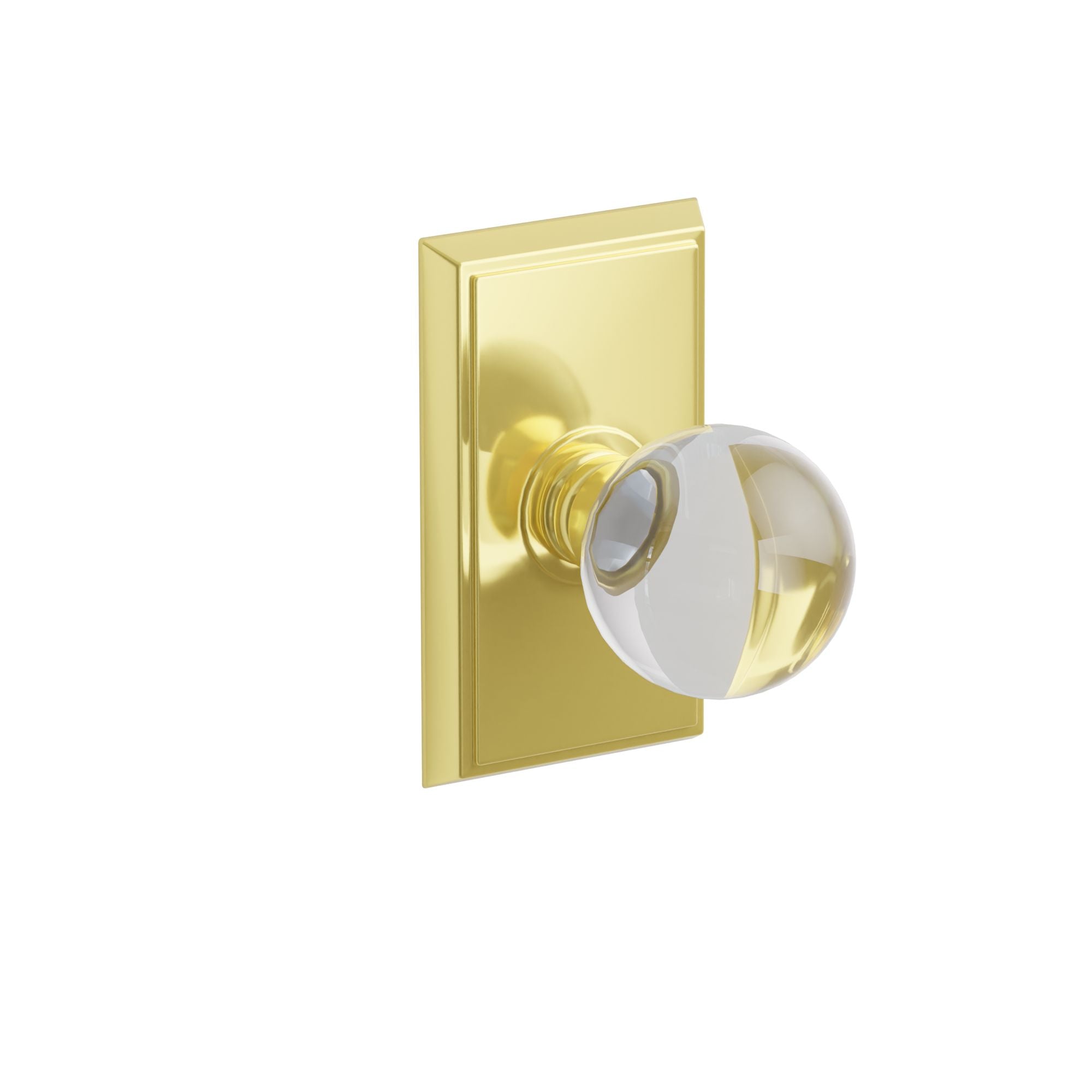 Emtek Bristol Glass Knob Set with Rectangular Rosette