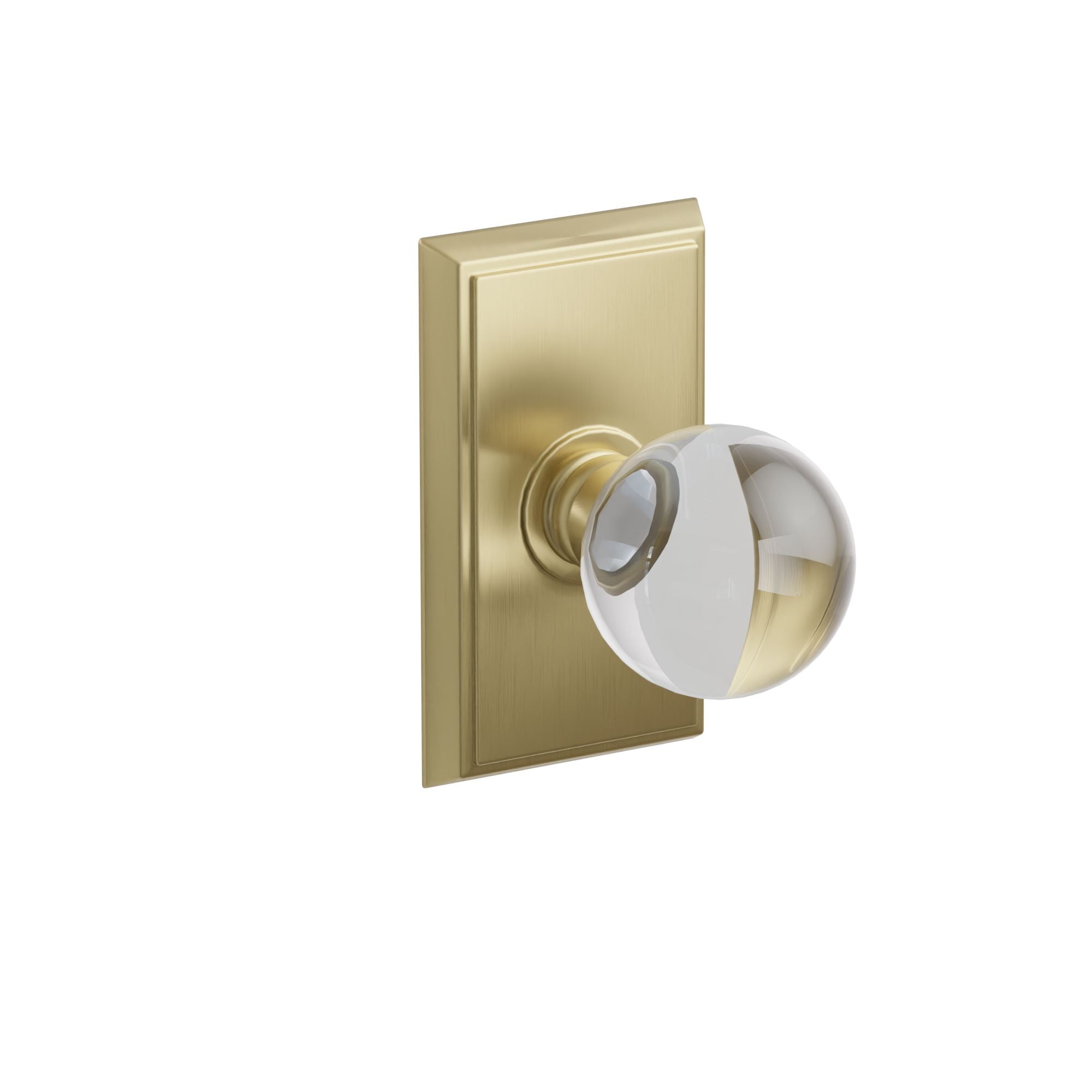 Emtek Concealed Fastener Bristol Glass Knob Set With Rectangular Rosette