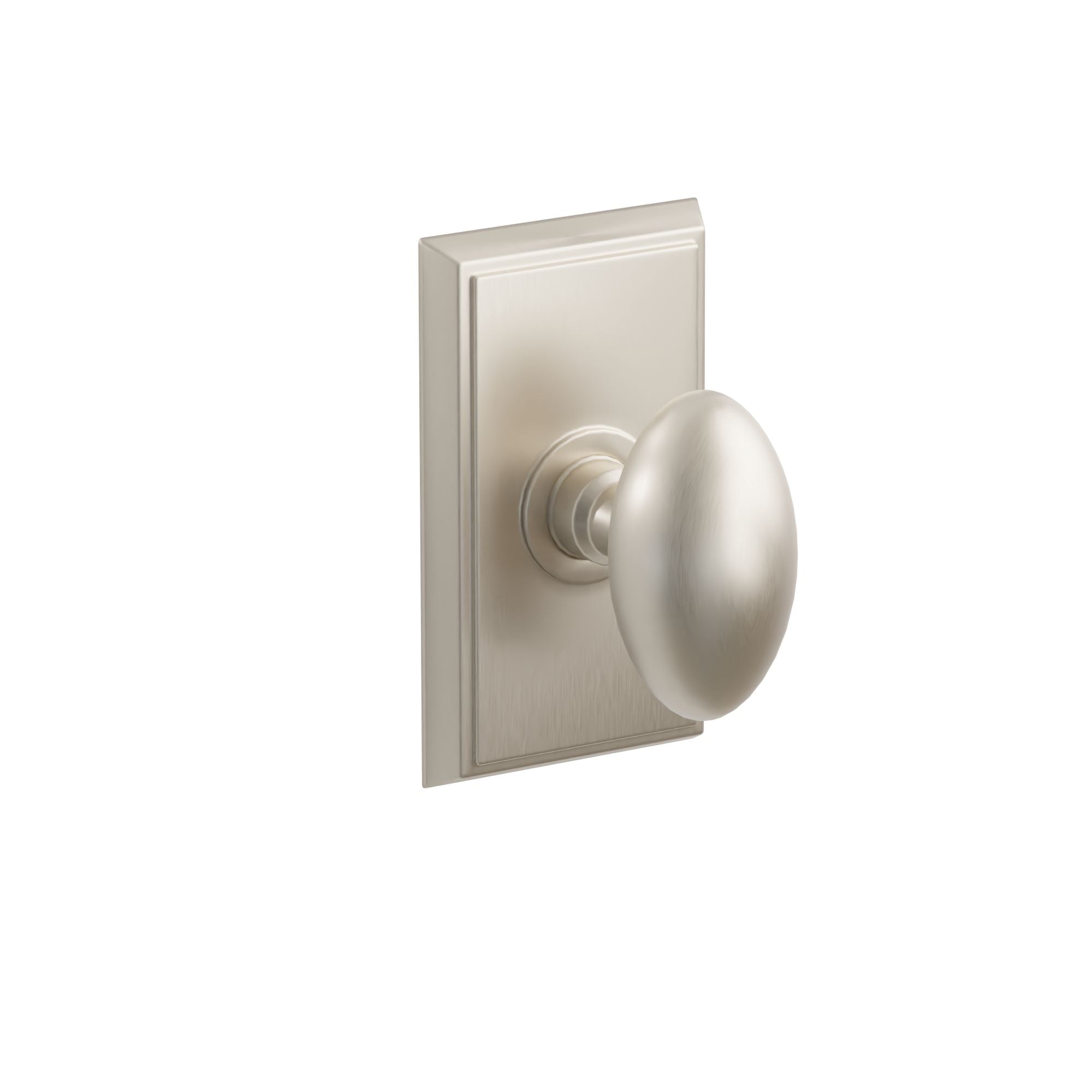 Emtek Concealed Fastener Egg Knob Set With Rectangular Rosette