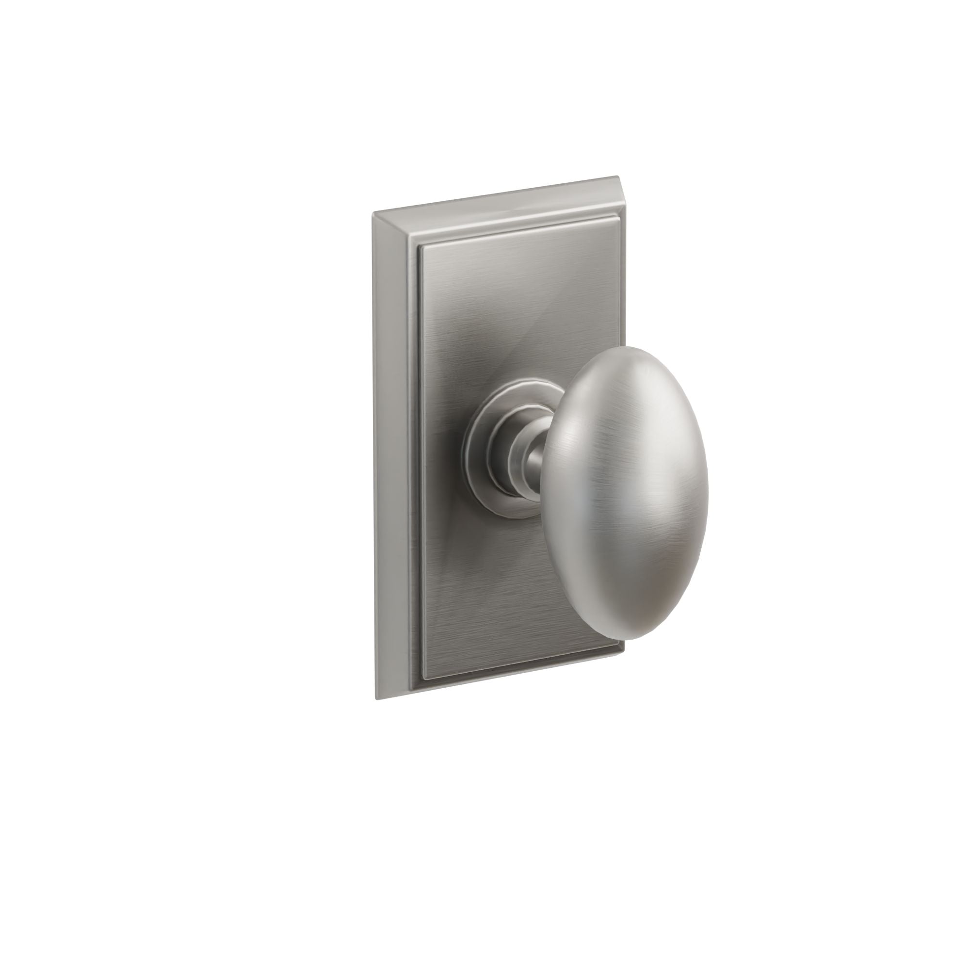 Emtek Concealed Fastener Egg Knob Set With Rectangular Rosette