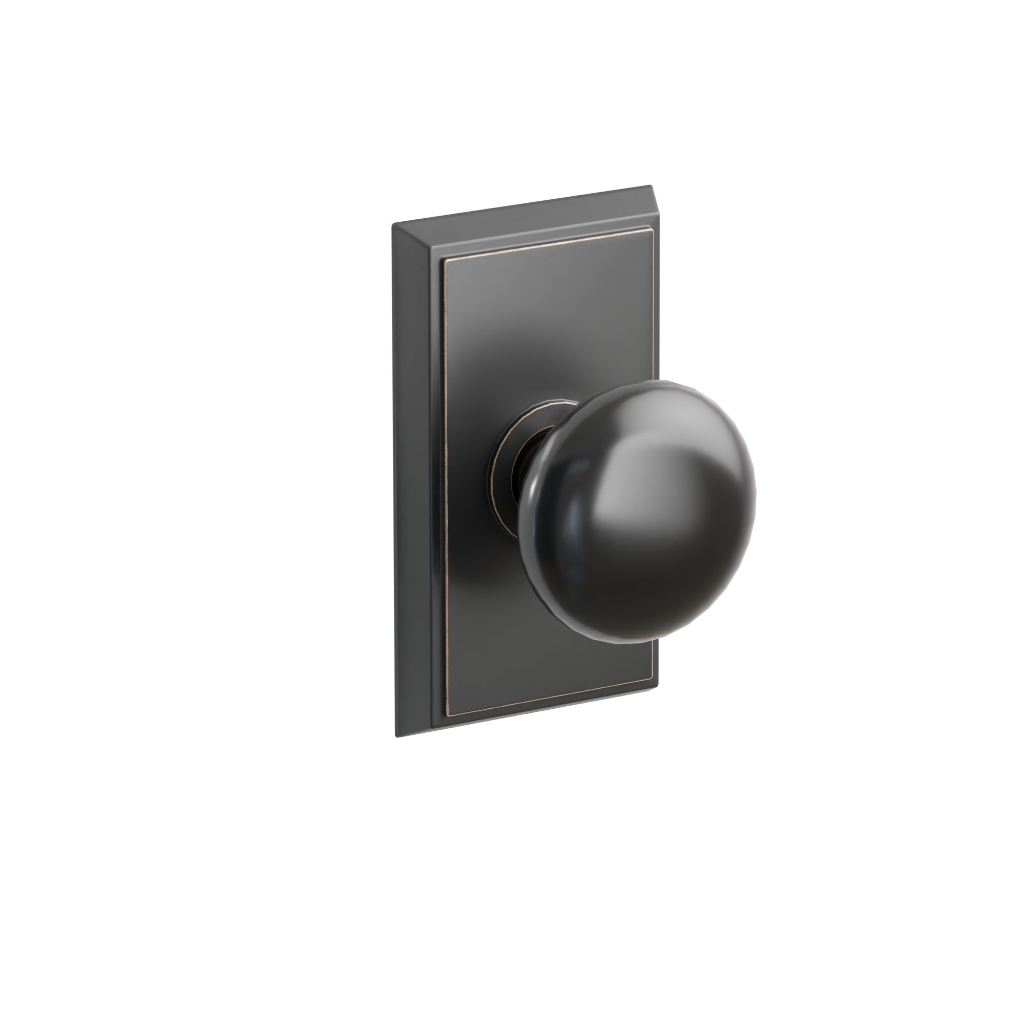 Emtek Concealed Fastener Ebony Porcelain Knob Set With Rectangular Rosette