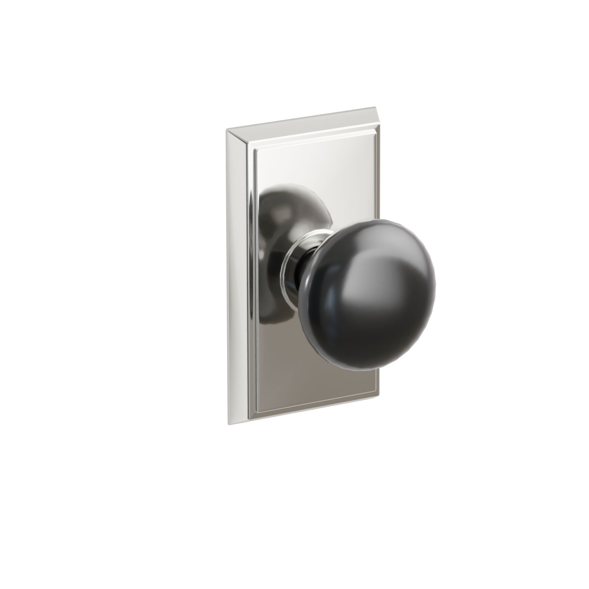 Emtek Concealed Fastener Ebony Porcelain Knob Set With Rectangular Rosette