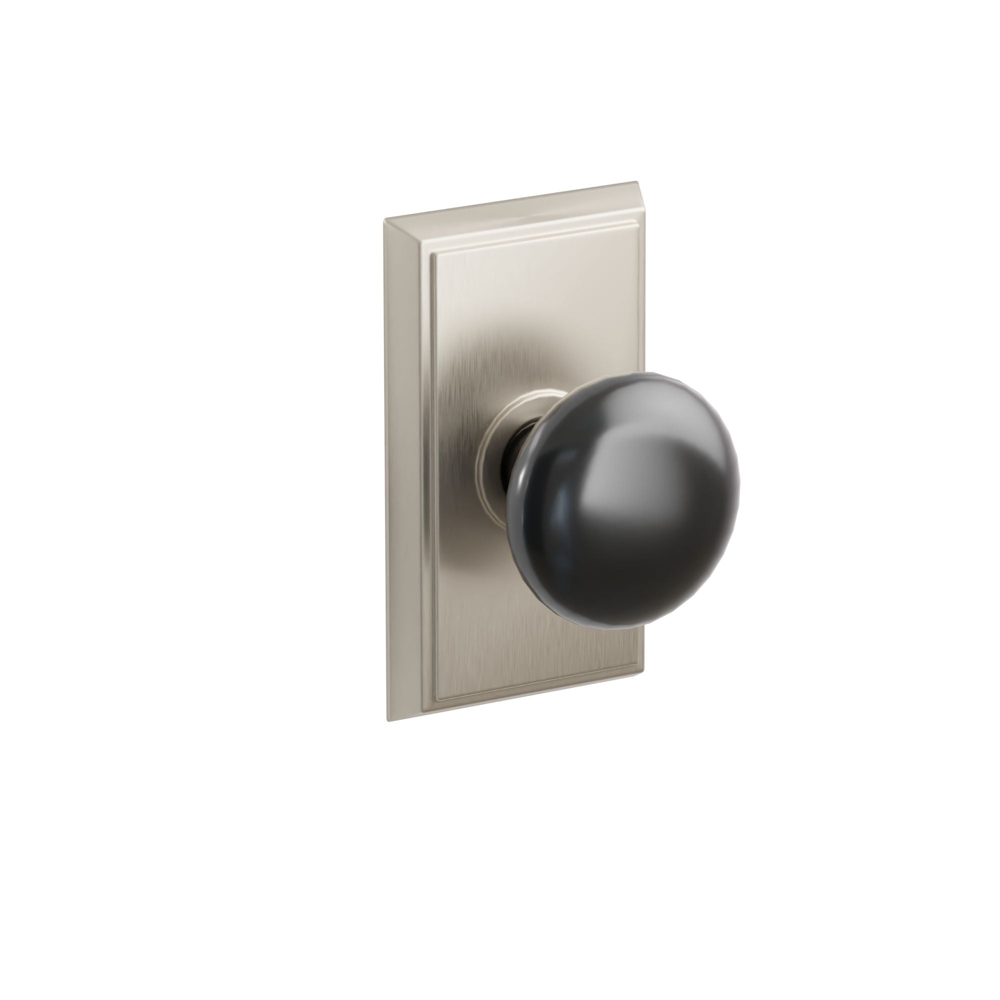Emtek Ebony Porcelain Knob Set with Rectangular Rosette