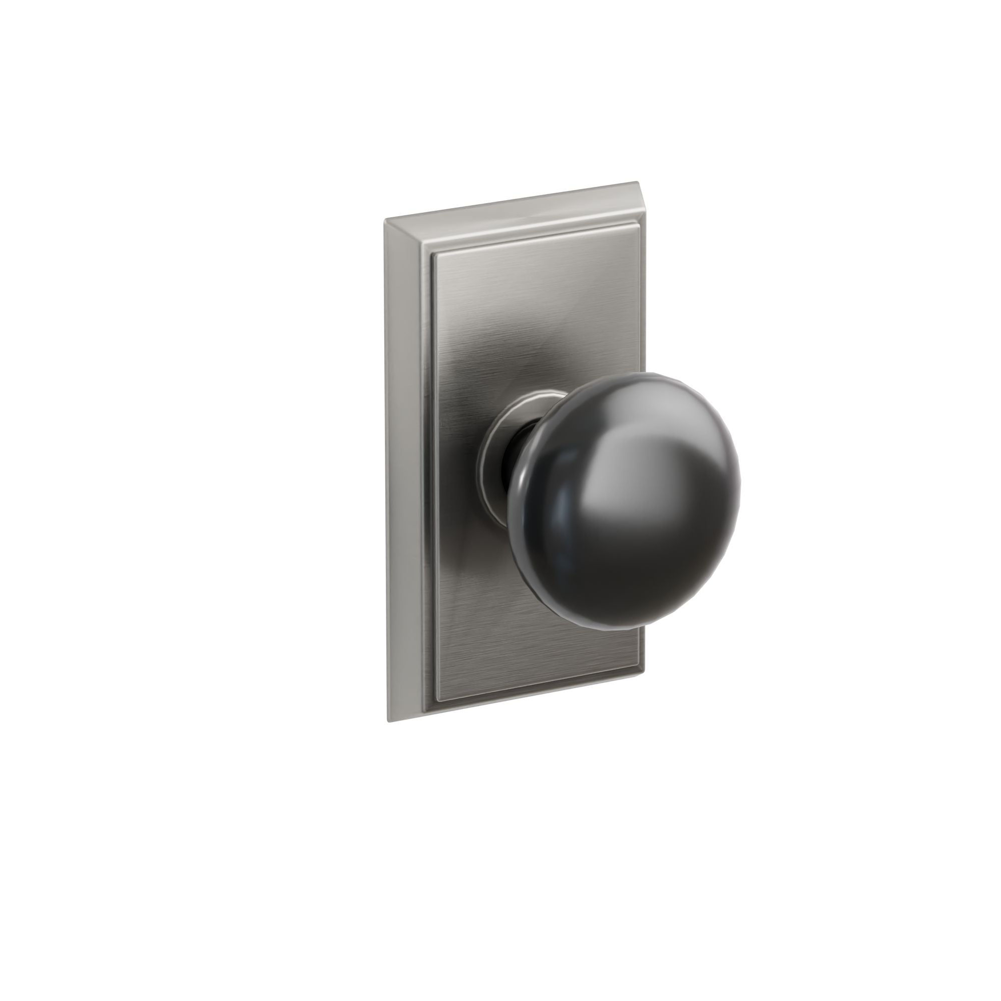 Emtek Ebony Porcelain Knob Set with Rectangular Rosette