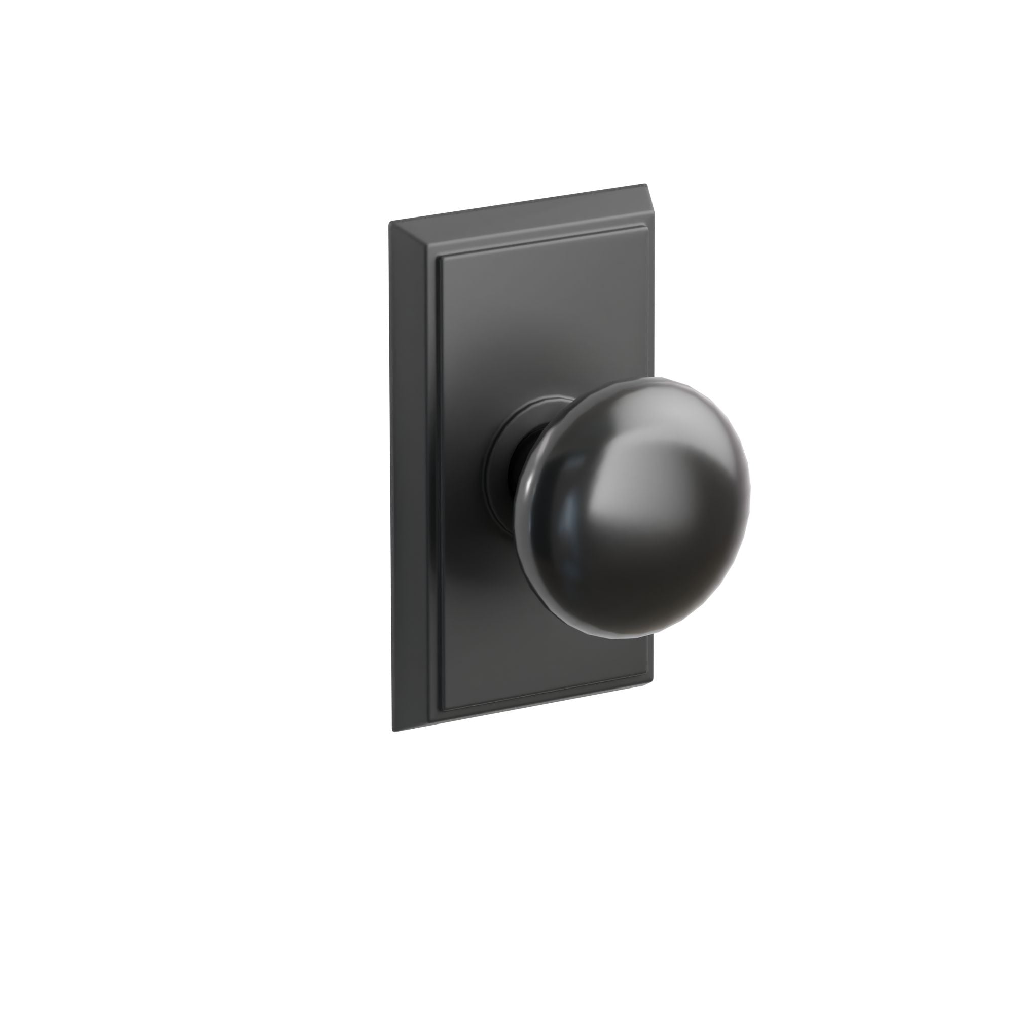 Emtek Concealed Fastener Ebony Porcelain Knob Set With Rectangular Rosette