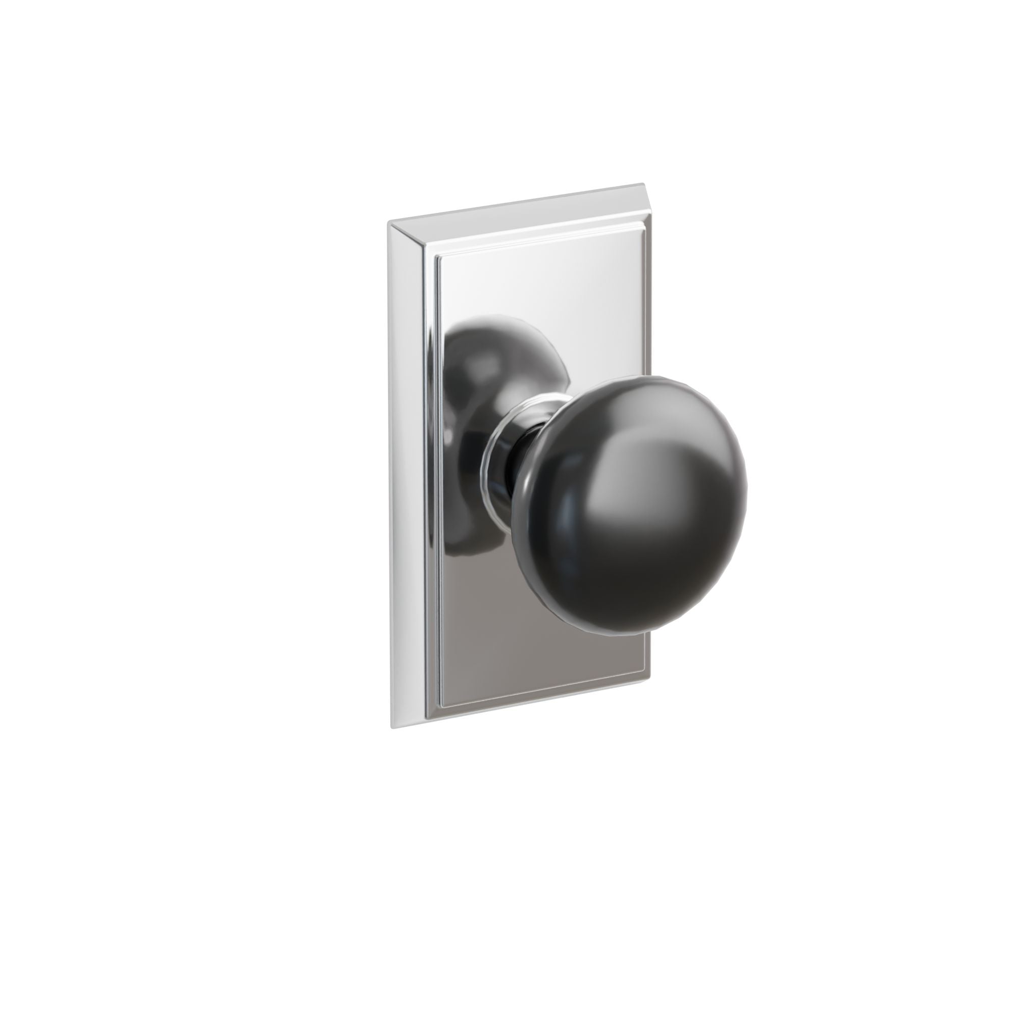 Emtek Ebony Porcelain Knob Set with Rectangular Rosette