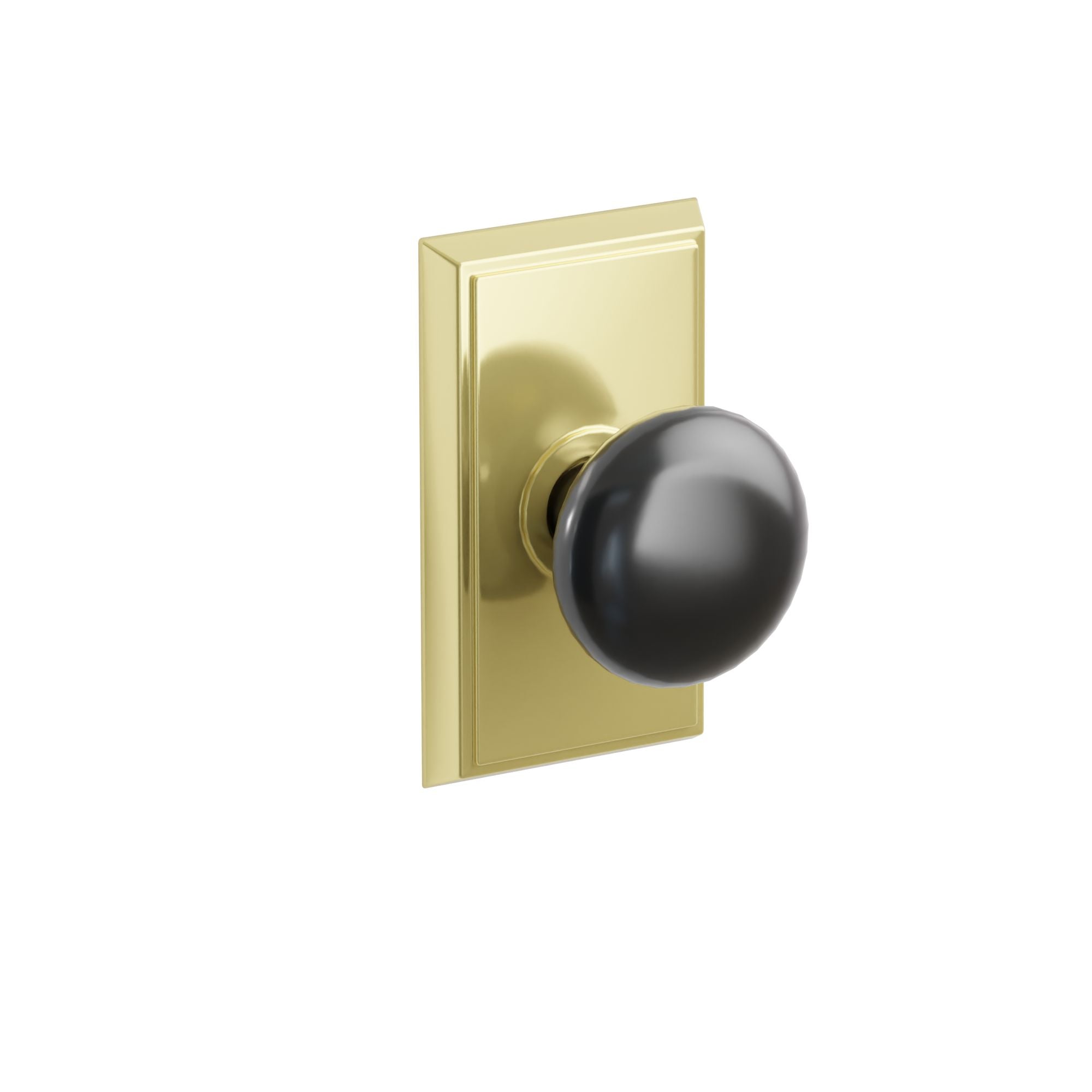 Emtek Concealed Fastener Ebony Porcelain Knob Set With Rectangular Rosette