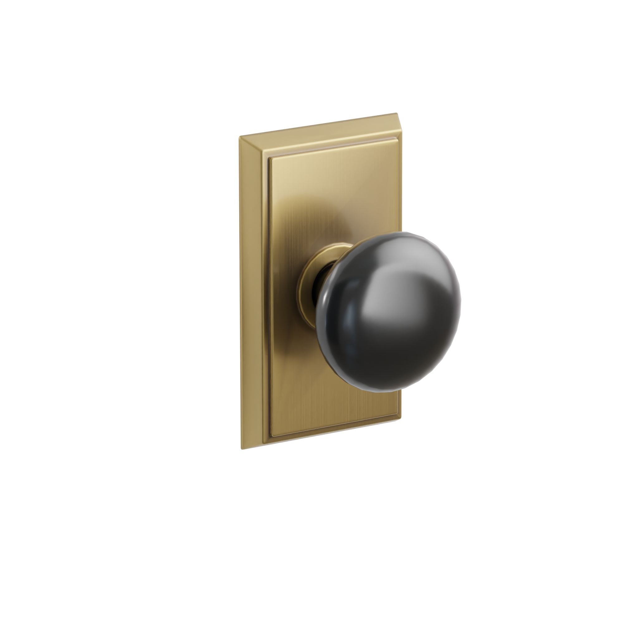 Emtek Ebony Porcelain Knob Set with Rectangular Rosette