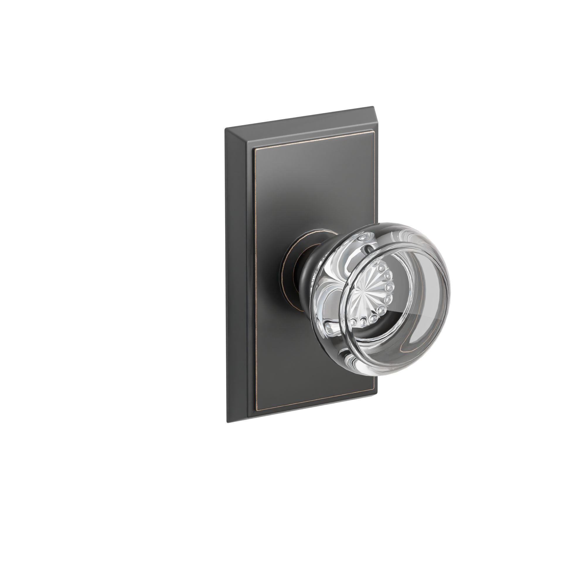 Emtek Concealed Fastener Georgetown Glass Knob Set With Rectangular Rosette