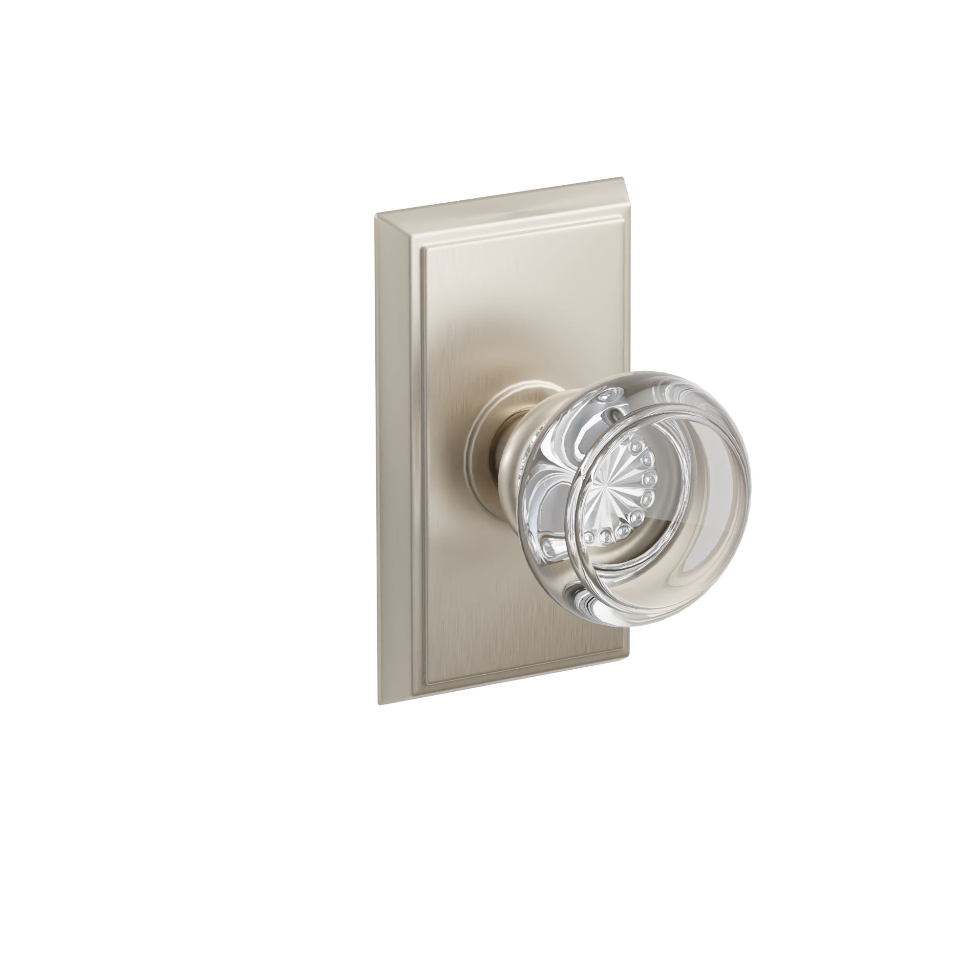 Emtek Concealed Fastener Georgetown Glass Knob Set With Rectangular Rosette