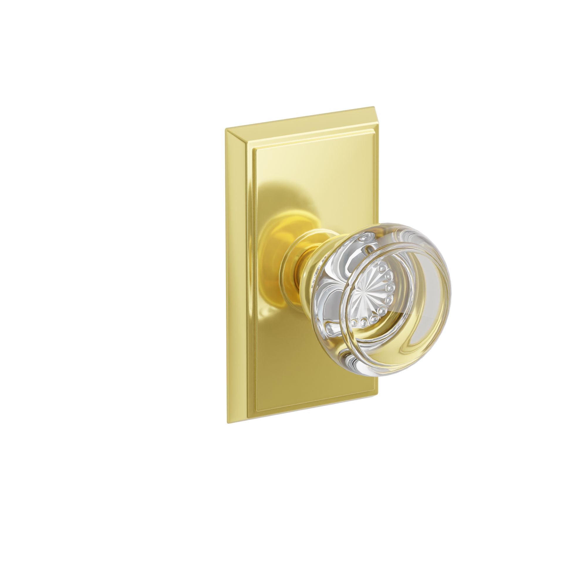 Emtek Concealed Fastener Georgetown Glass Knob Set With Rectangular Rosette