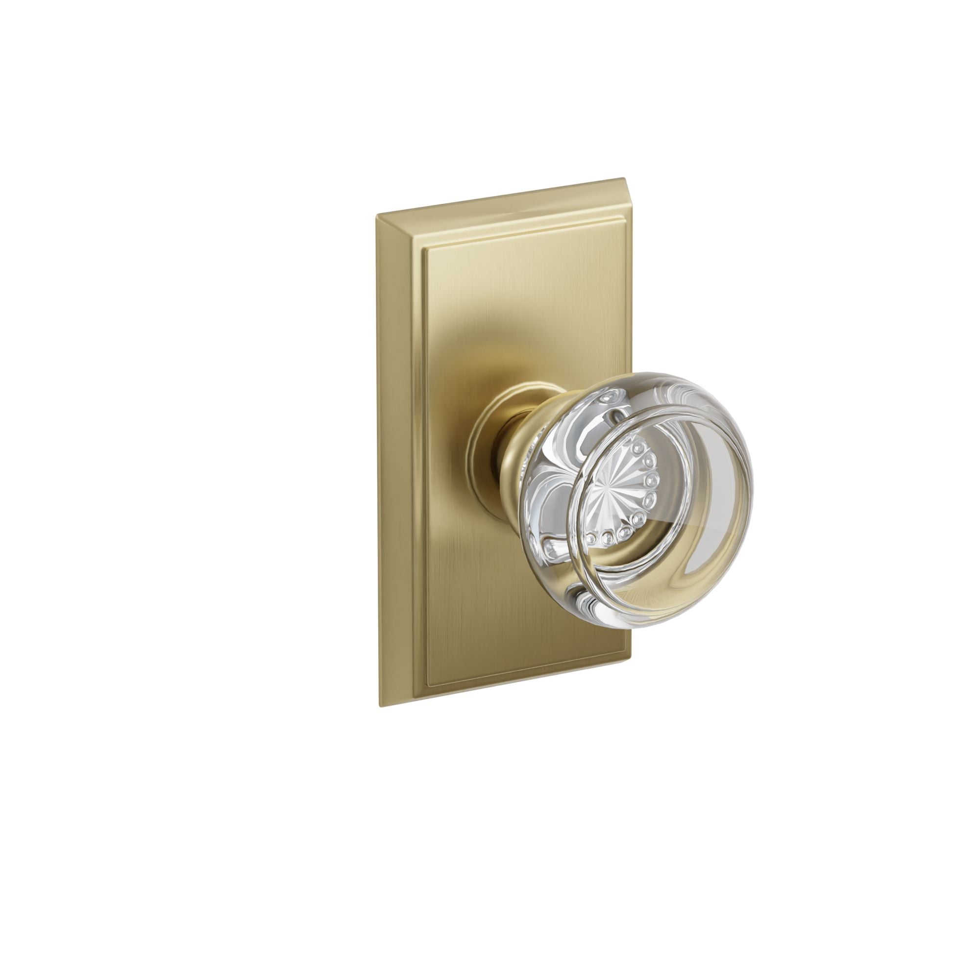 Emtek Concealed Fastener Georgetown Glass Knob Set With Rectangular Rosette