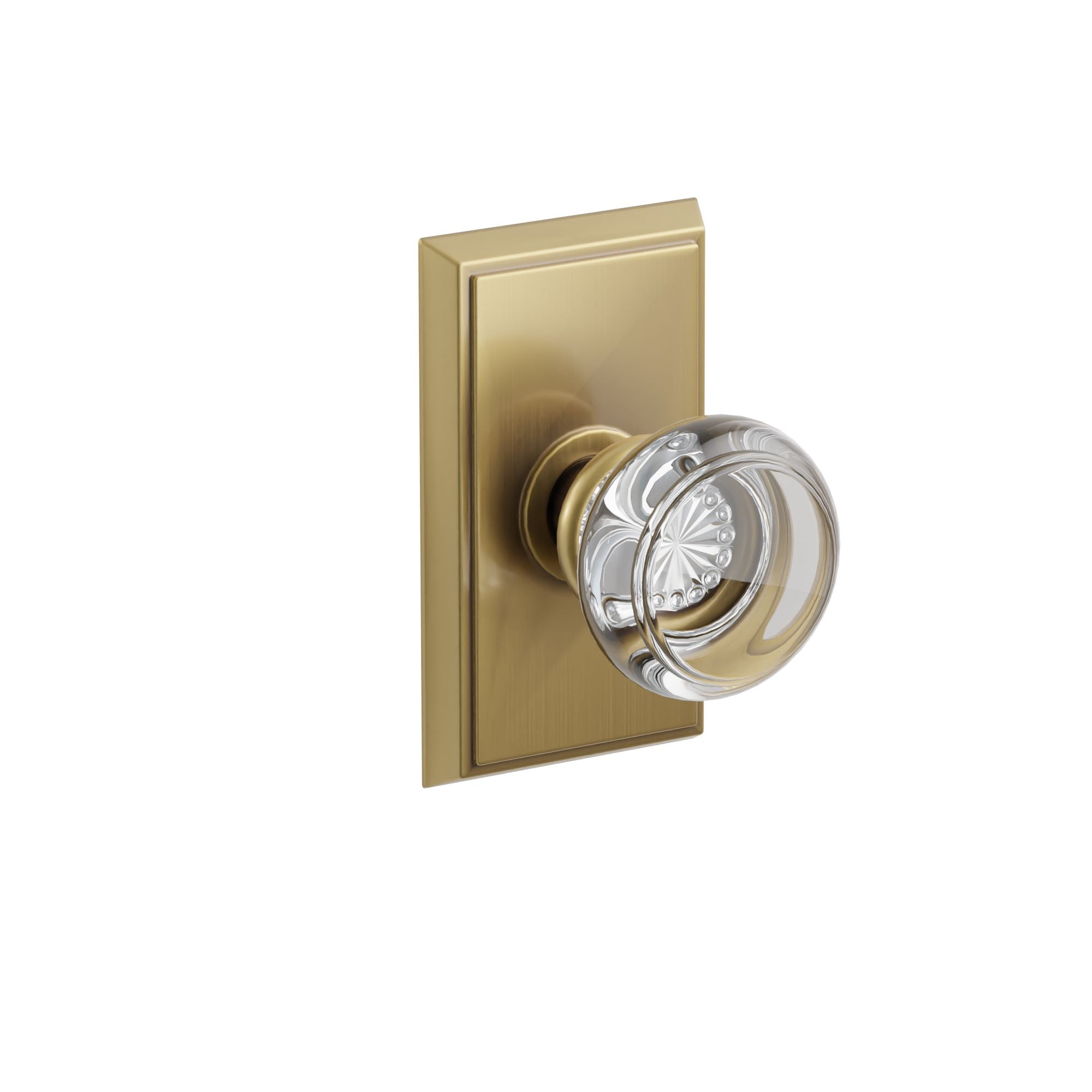 Emtek Concealed Fastener Georgetown Glass Knob Set With Rectangular Rosette