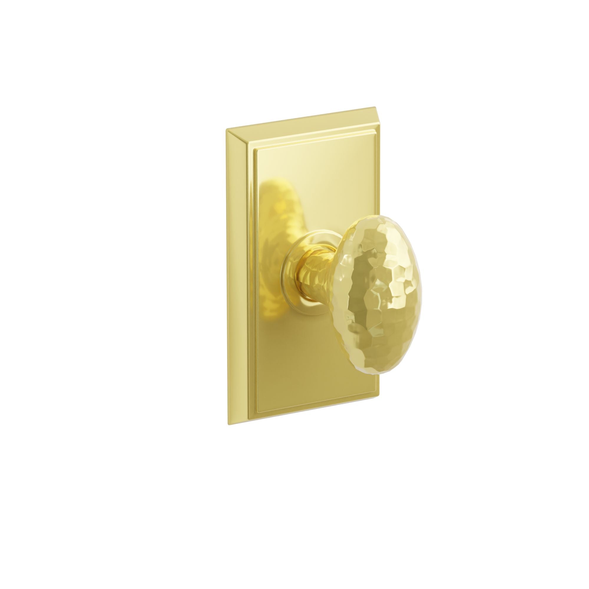 Emtek Concealed Fastener Hammered Egg Knob Set With Rectangular Rosette