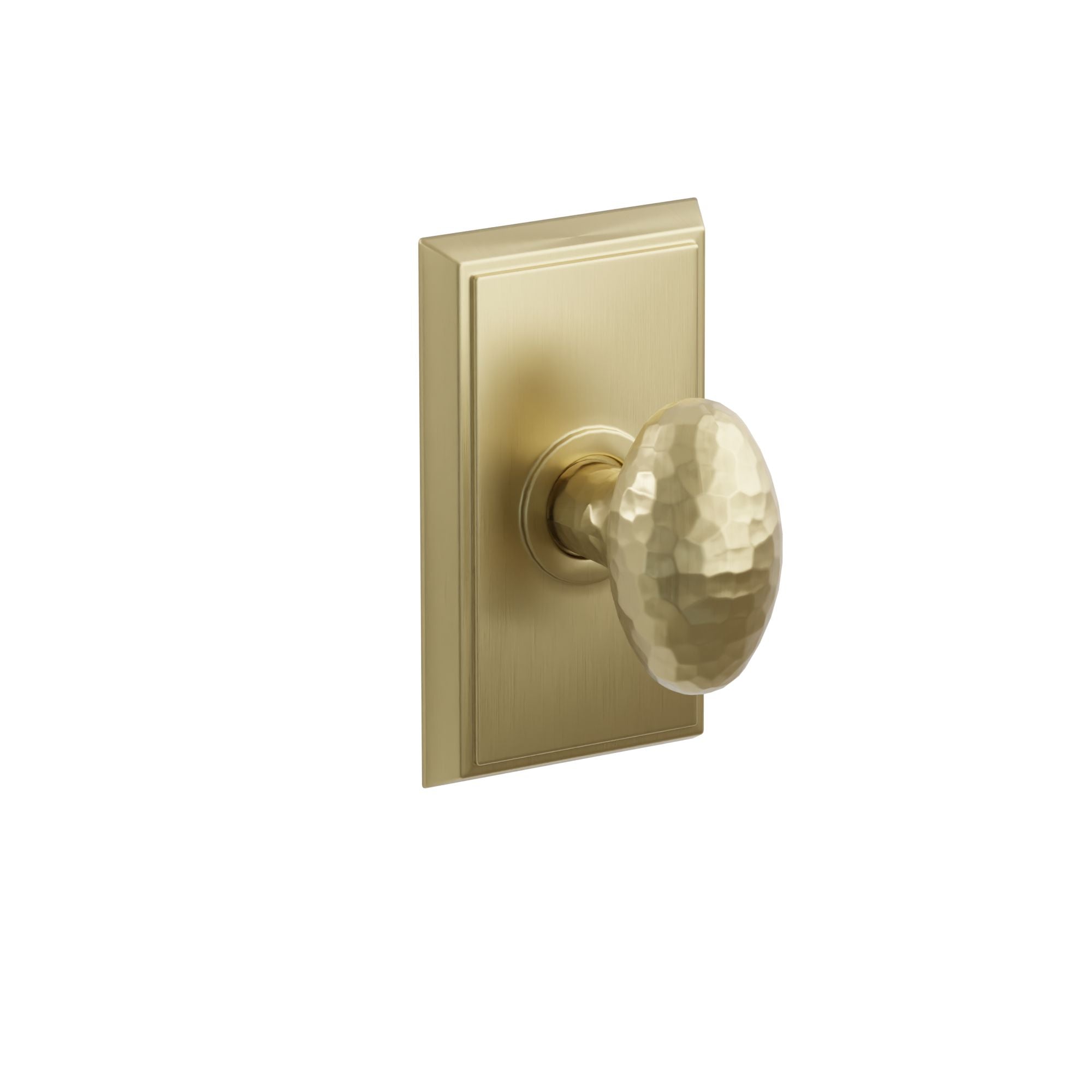 Emtek Concealed Fastener Hammered Egg Knob Set With Rectangular Rosette