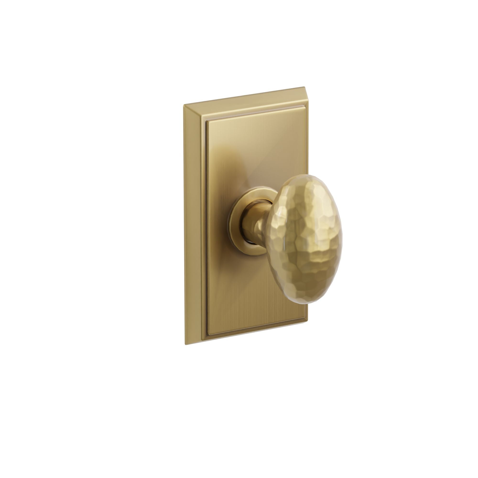 Emtek Concealed Fastener Hammered Egg Knob Set With Rectangular Rosette