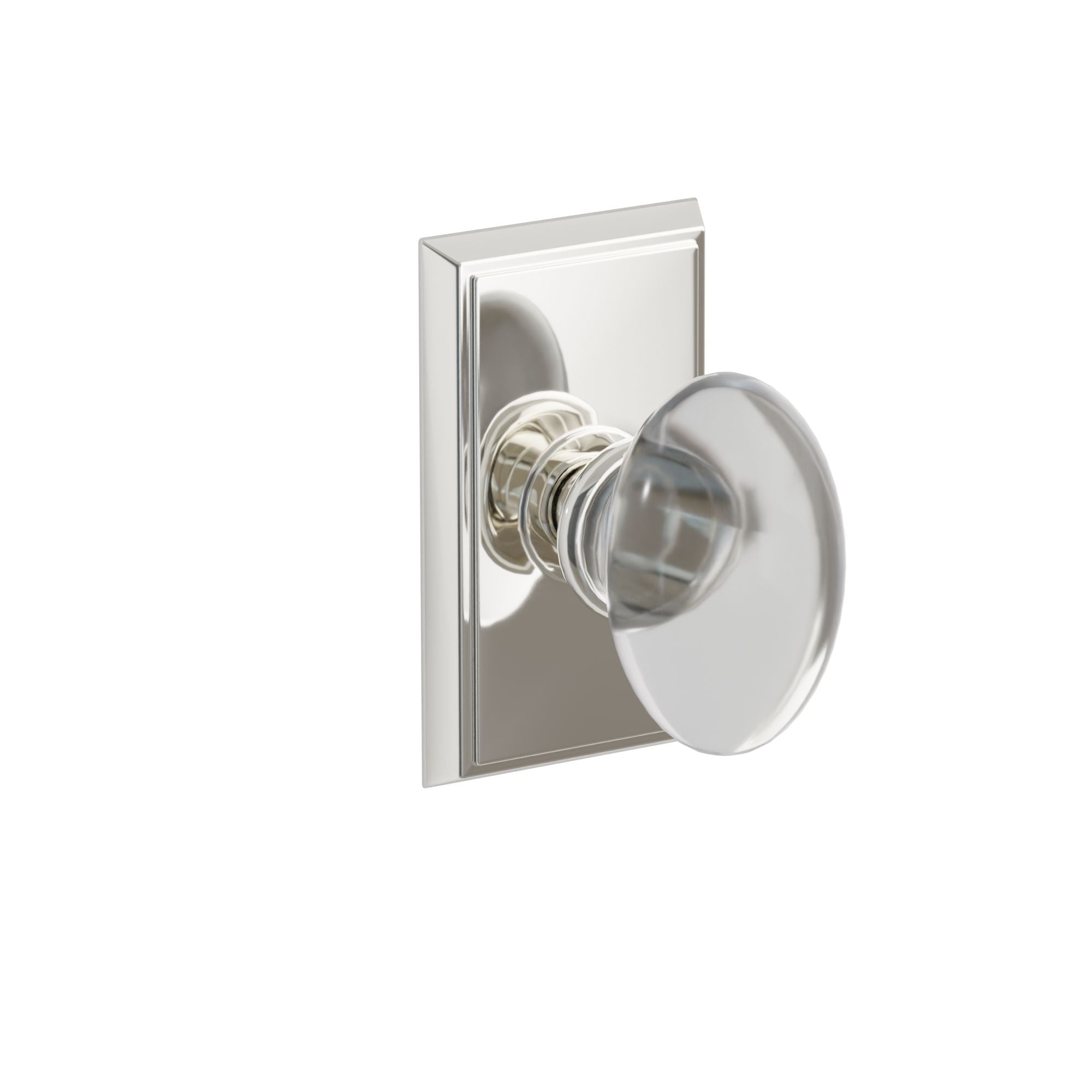 Emtek Concealed Fastener Hampton Glass Knob Set With Rectangular Rosette