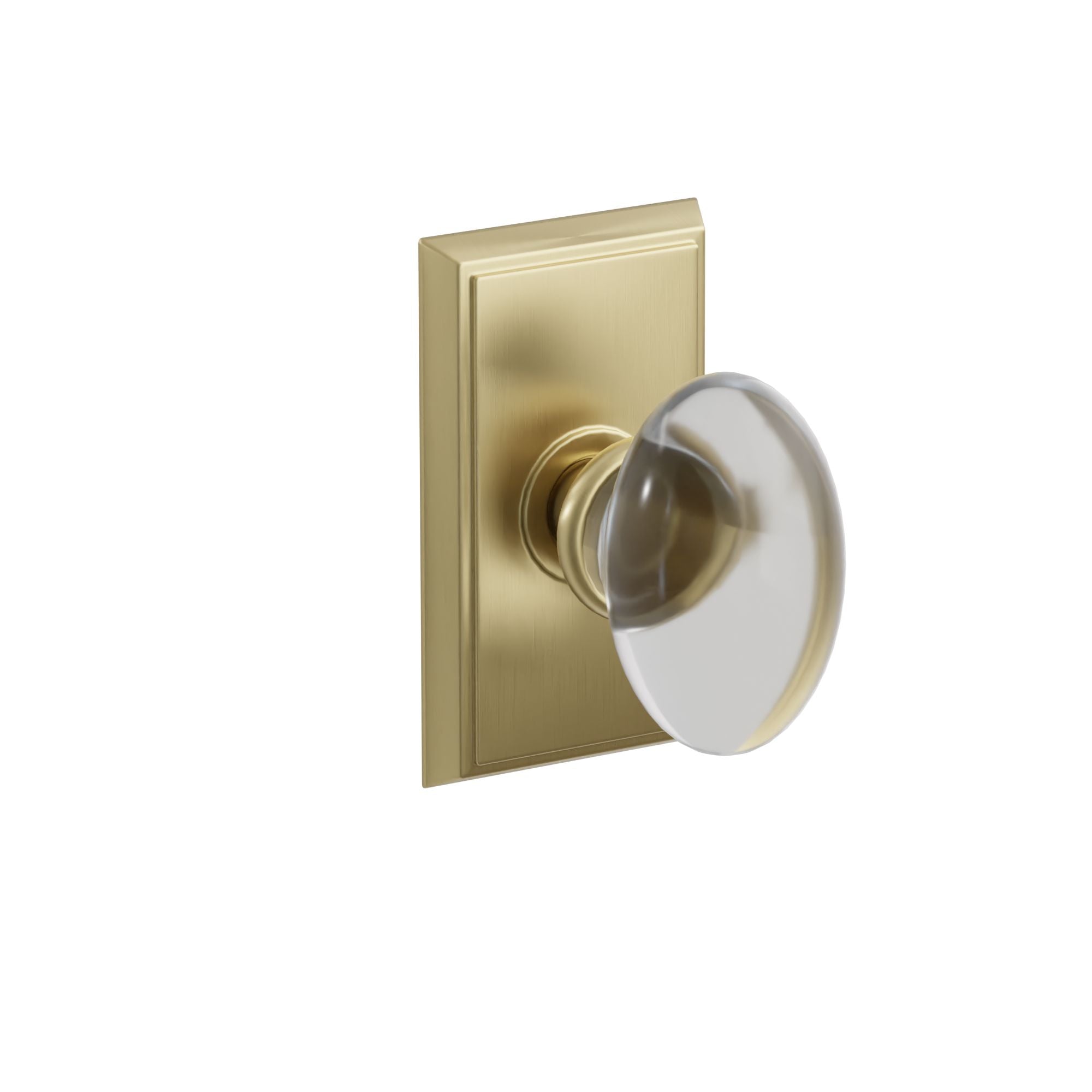 Emtek Hampton Glass Knob Set with Rectangular Rosette