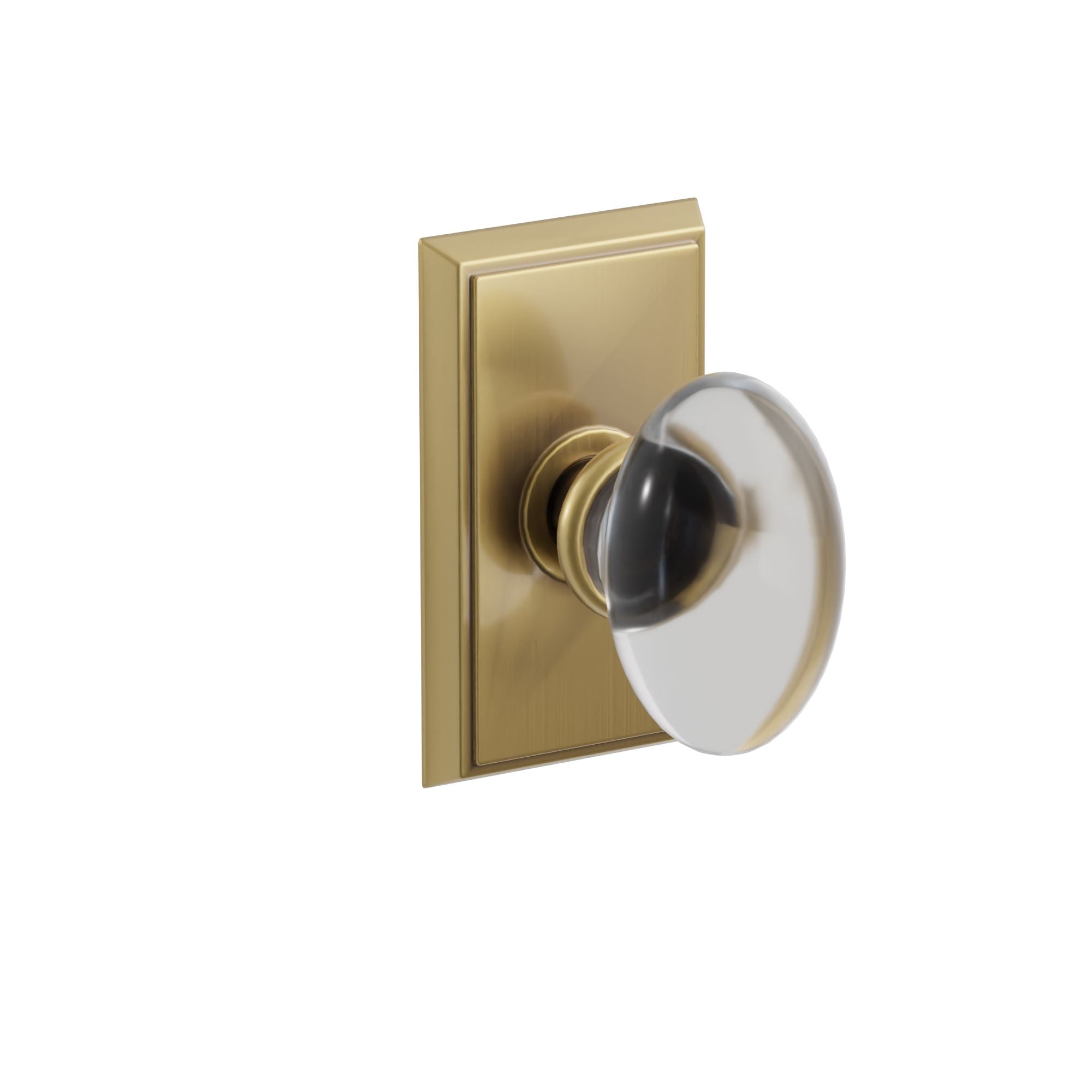 Emtek Concealed Fastener Hampton Glass Knob Set With Rectangular Rosette