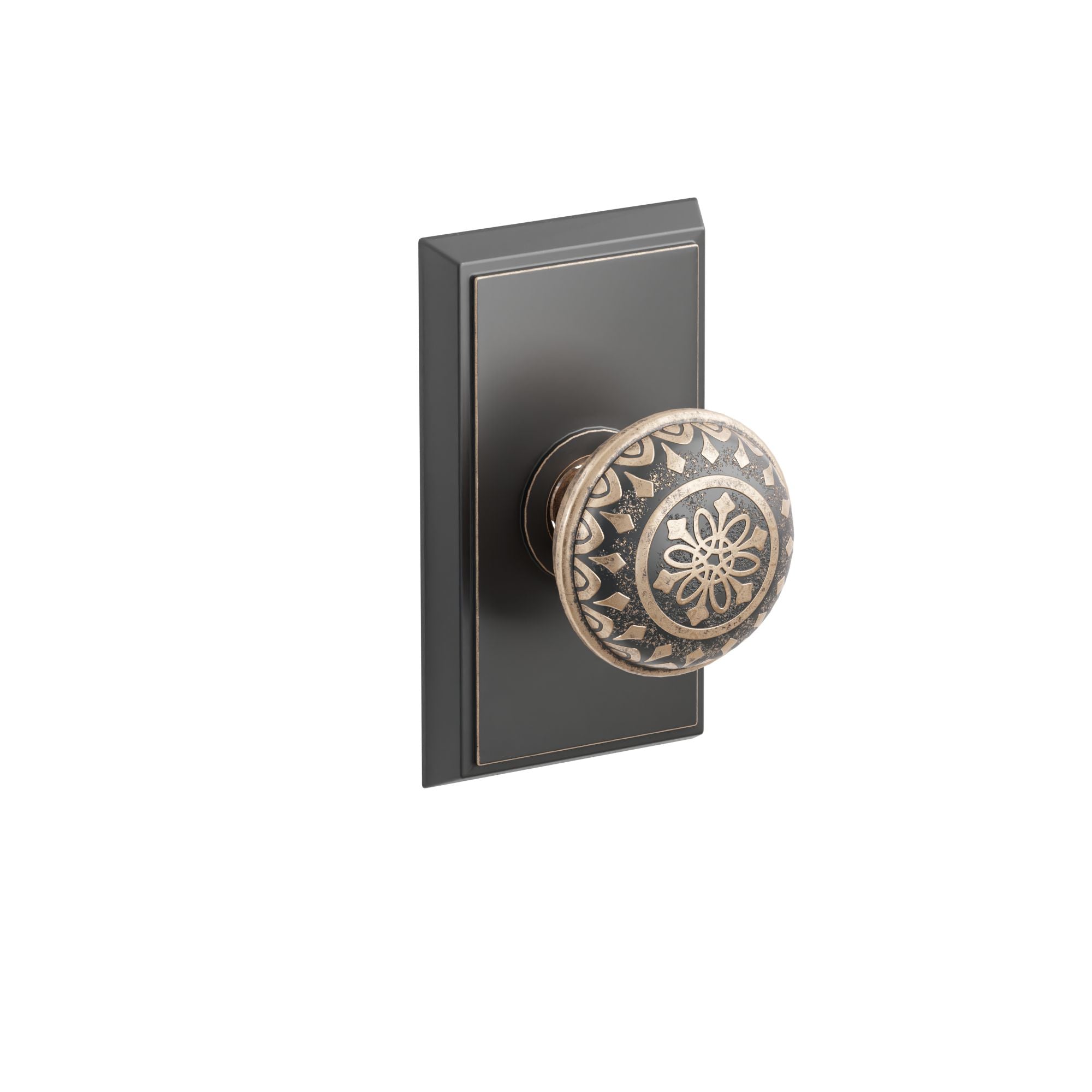 Emtek Concealed Fastener Lancaster Knob Set With Rectangular Rosette