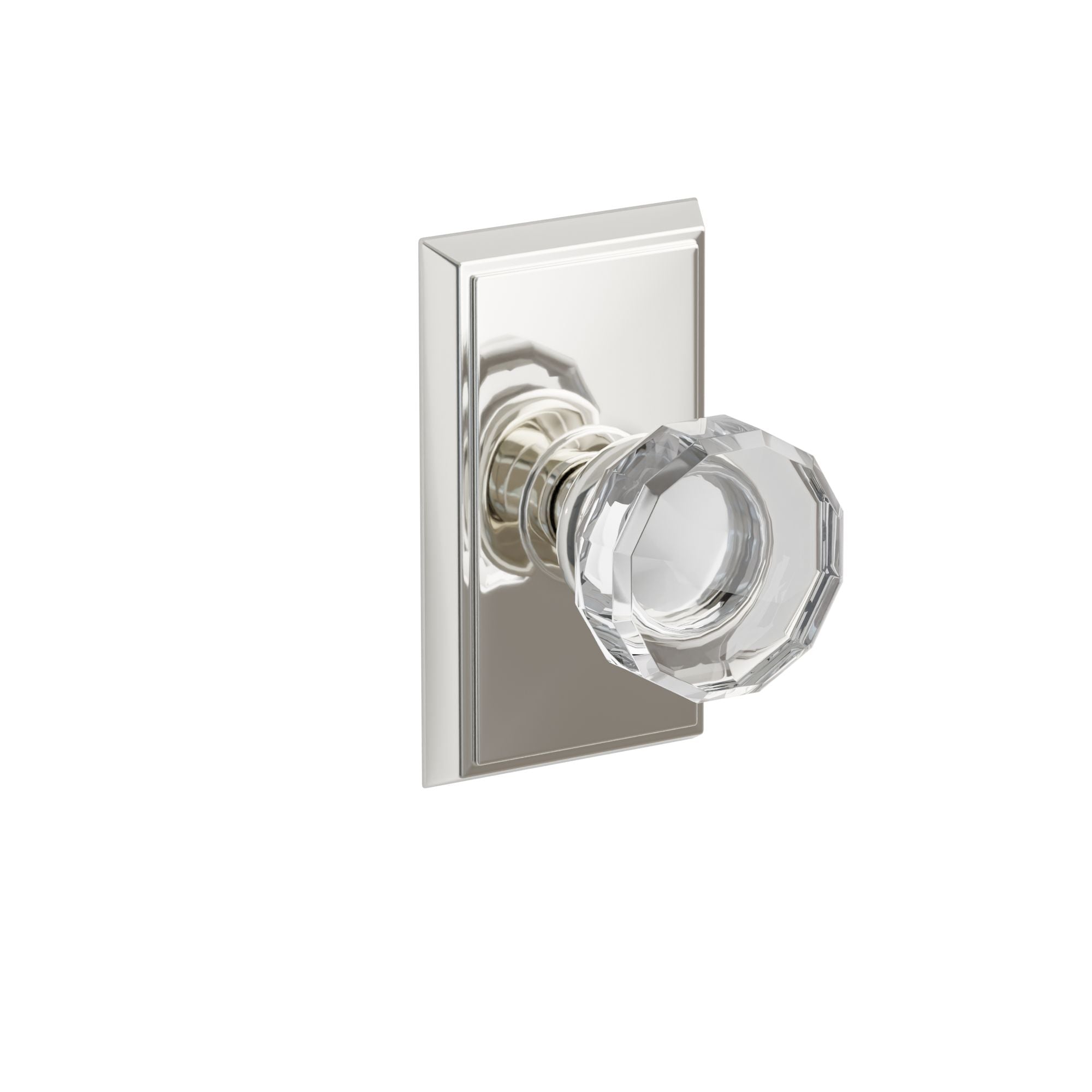 Emtek Concealed Fastener Lowell Glass Knob Set With Rectangular Rosette