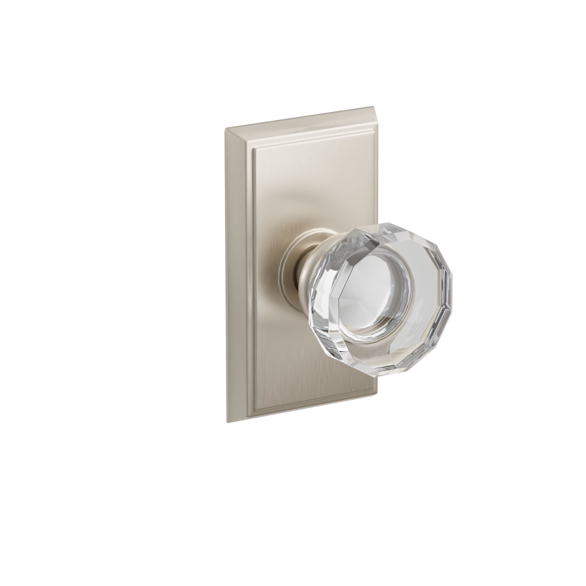 Emtek Concealed Fastener Lowell Glass Knob Set With Rectangular Rosette
