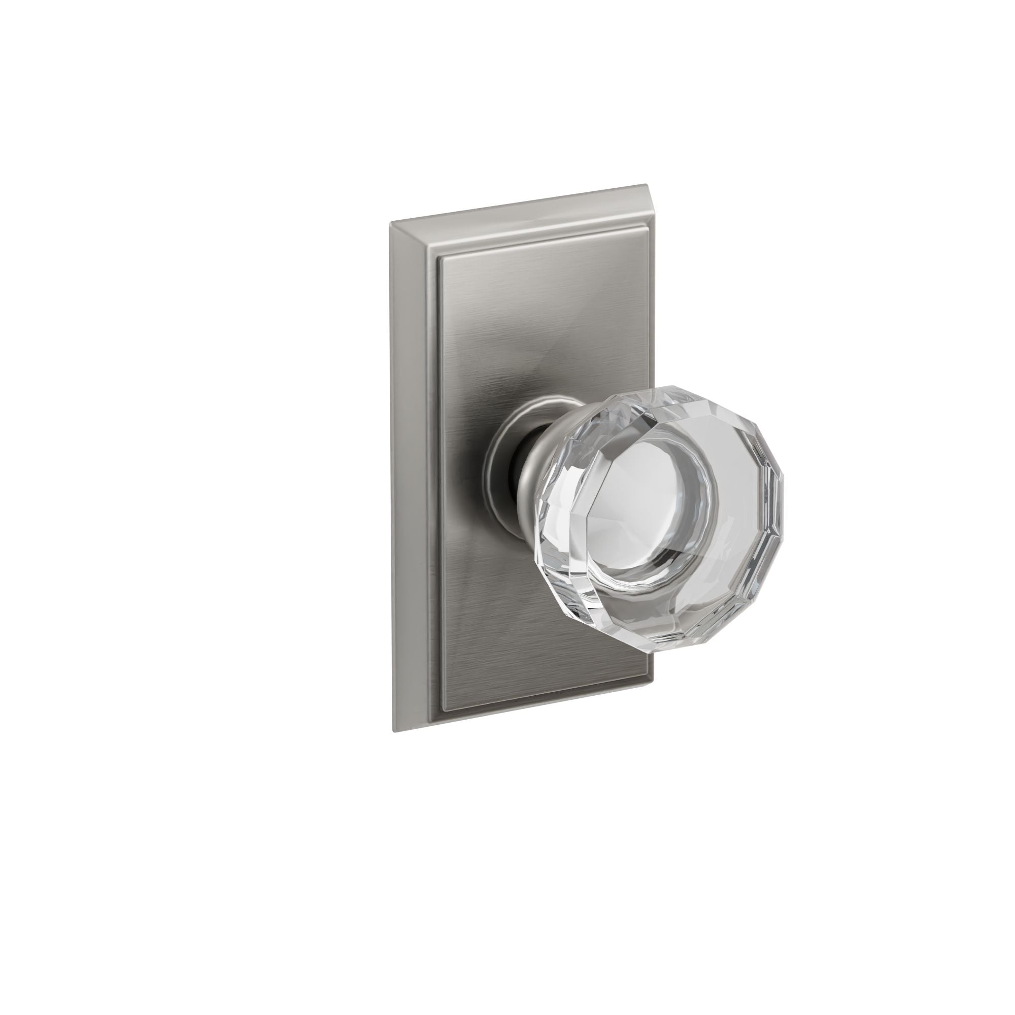 Emtek Concealed Fastener Lowell Glass Knob Set With Rectangular Rosette