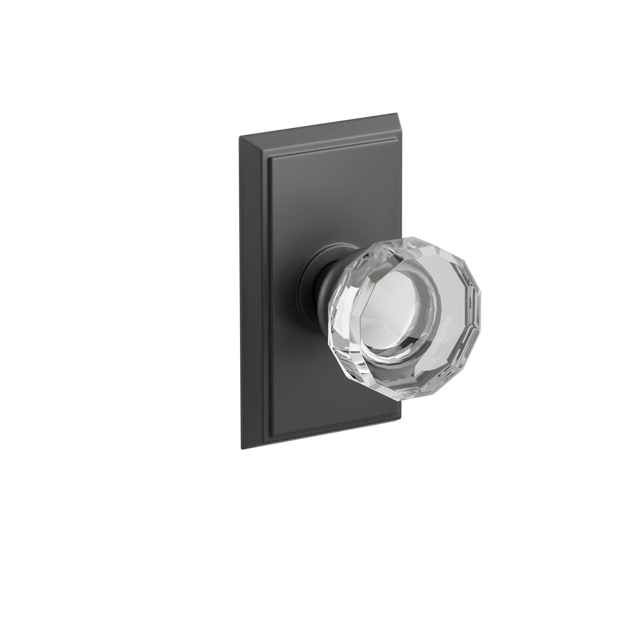 Emtek Concealed Fastener Lowell Glass Knob Set With Rectangular Rosette