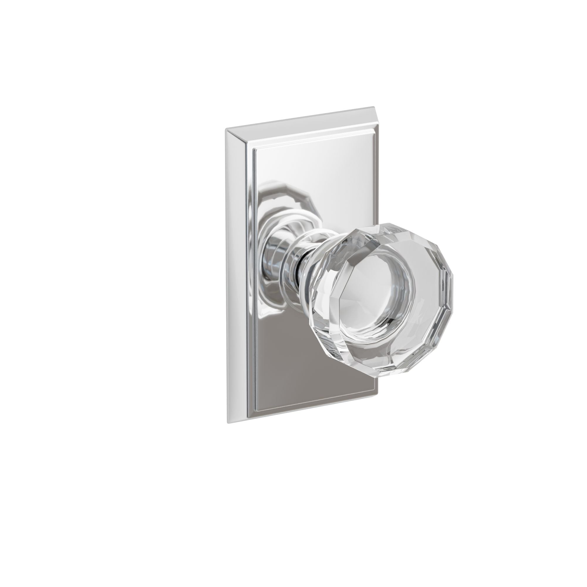 Emtek Concealed Fastener Lowell Glass Knob Set With Rectangular Rosette