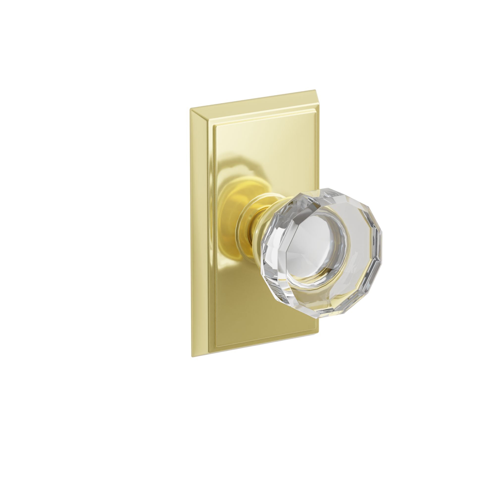 Emtek Concealed Fastener Lowell Glass Knob Set With Rectangular Rosette