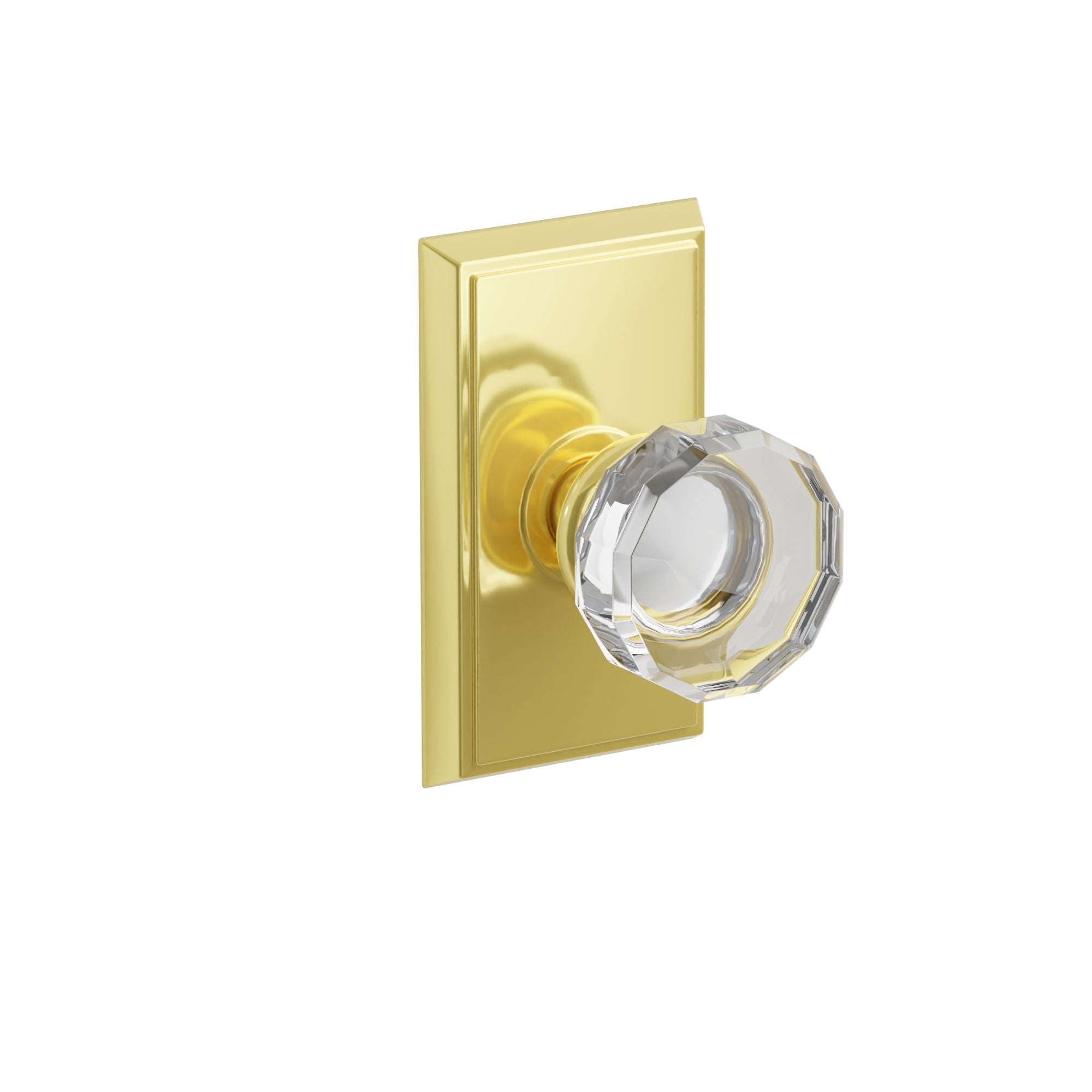 Emtek Concealed Fastener Lowell Glass Knob Set With Rectangular Rosette