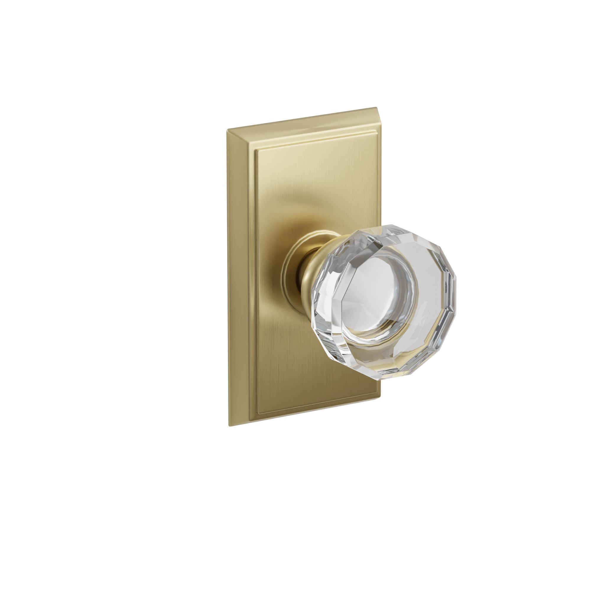 Emtek Lowell Glass Knob Set with Rectangular Rosette