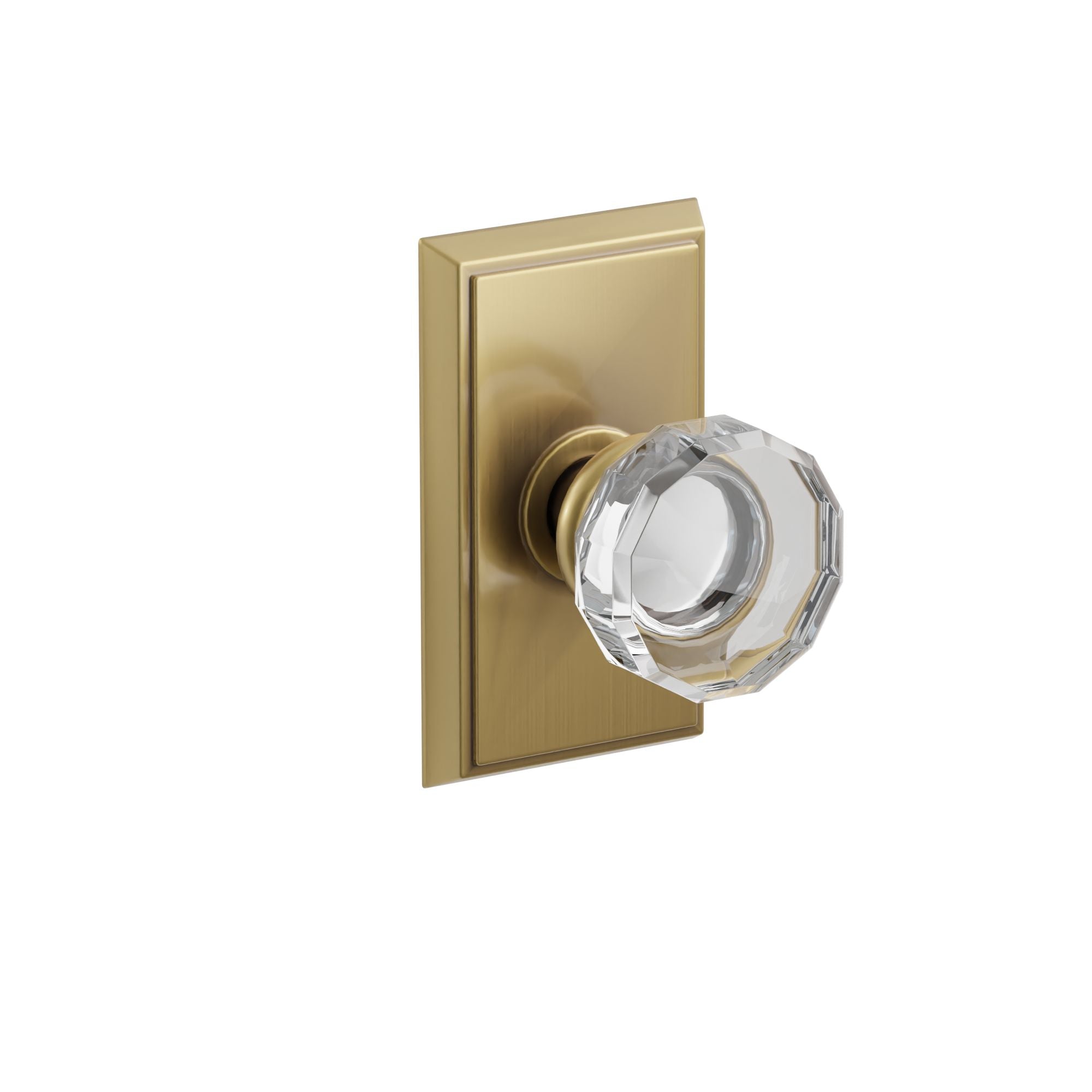 Emtek Concealed Fastener Lowell Glass Knob Set With Rectangular Rosette