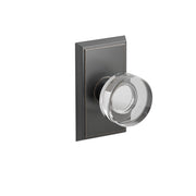 Emtek Modern Disc Glass Knob Set with Rectangular Rosette