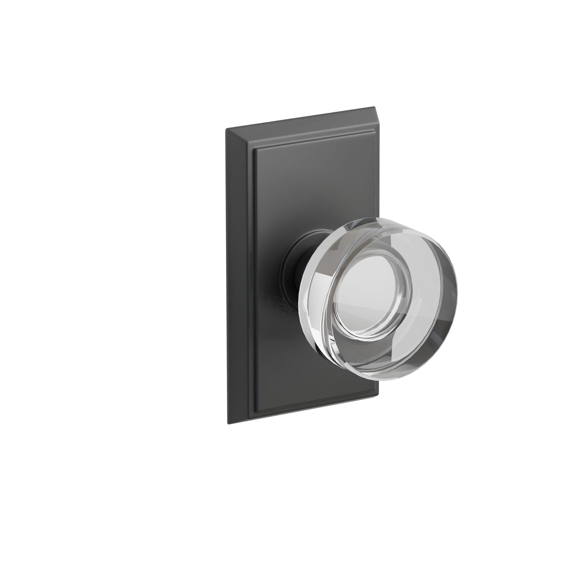 Emtek Modern Disc Glass Knob Set with Rectangular Rosette