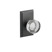 Emtek Concealed Fastener Modern Disc Glass Knob Set With Rectangular Rosette