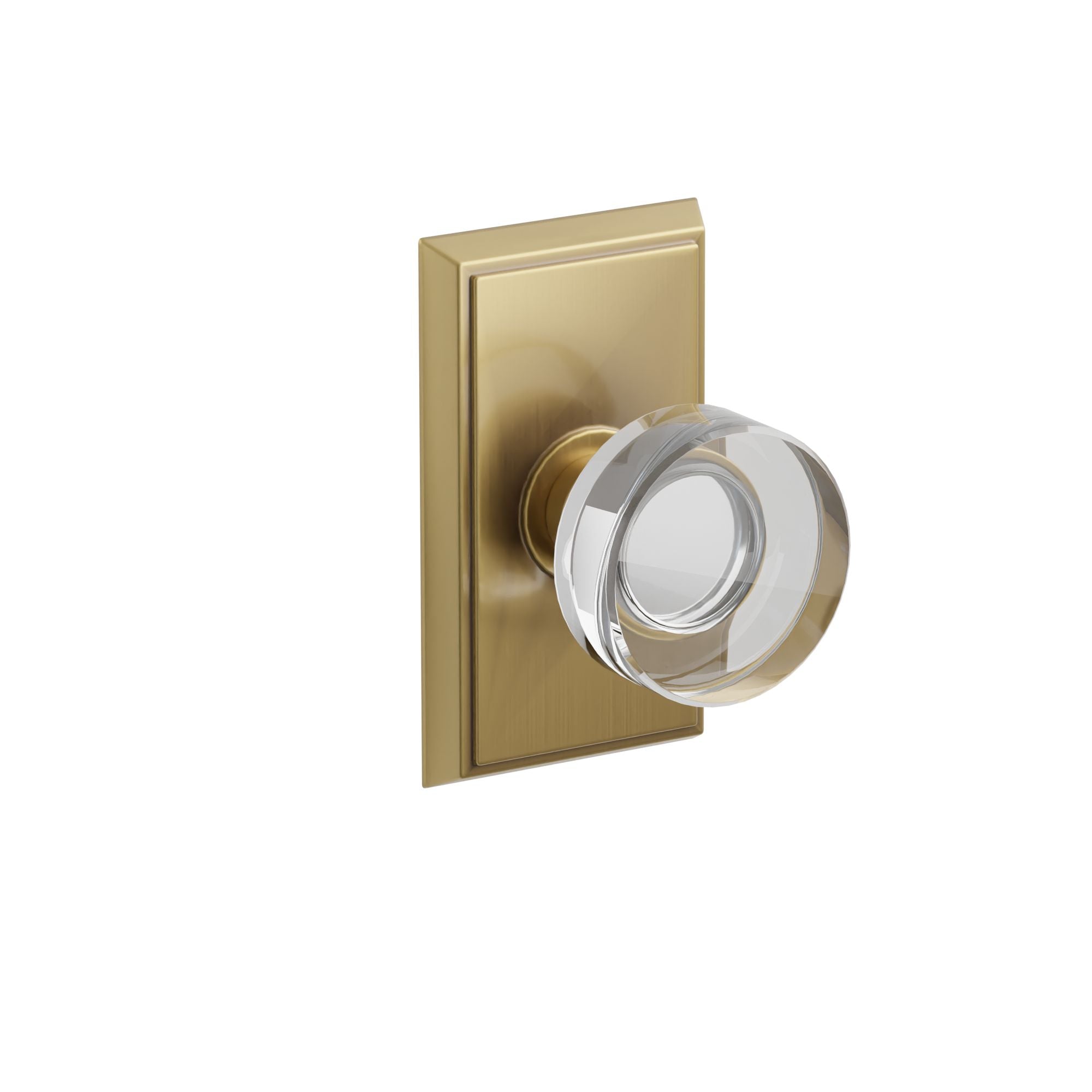 Emtek Modern Disc Glass Knob Set with Rectangular Rosette