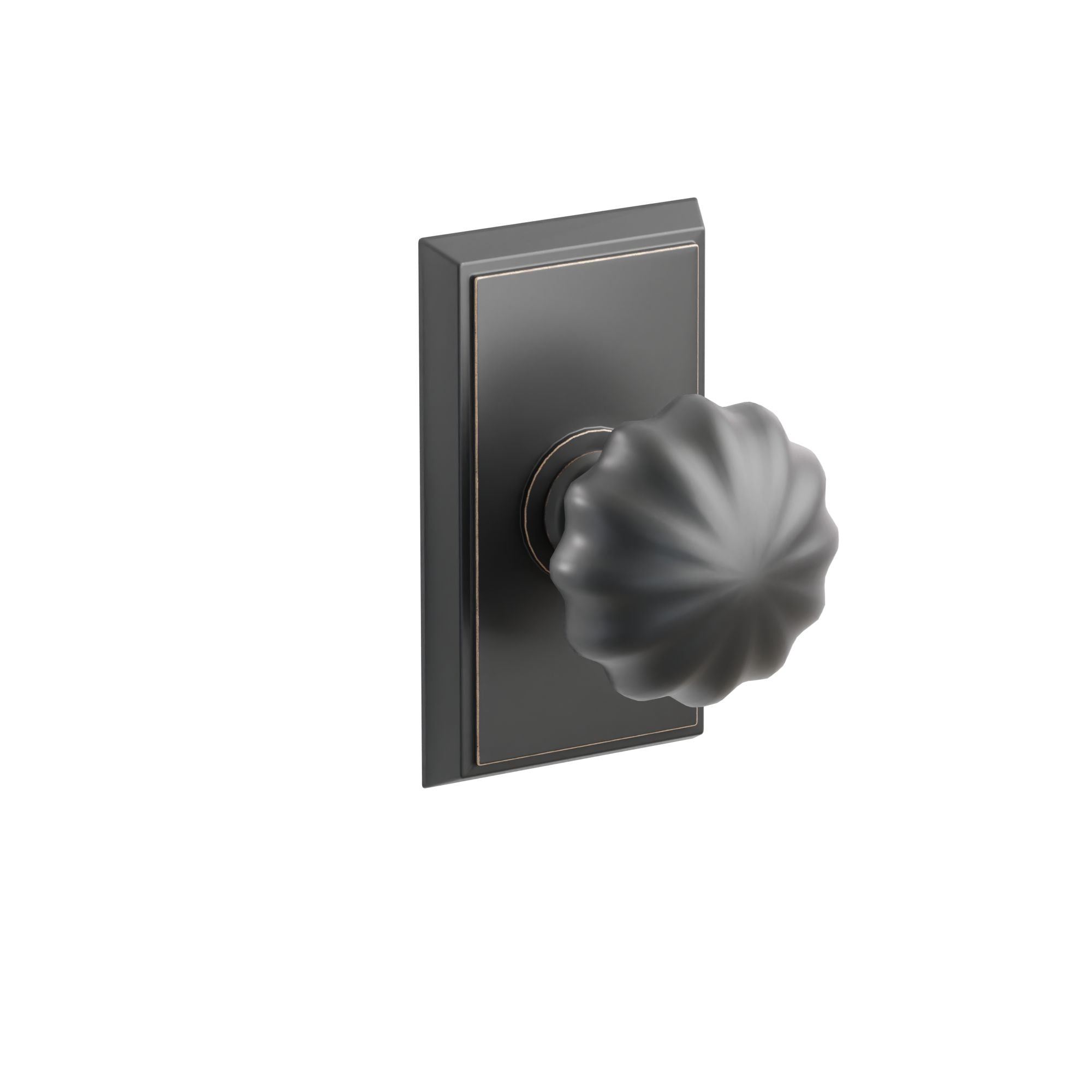 Emtek Concealed Fastener Melon Knob Set With Rectangular Rosette