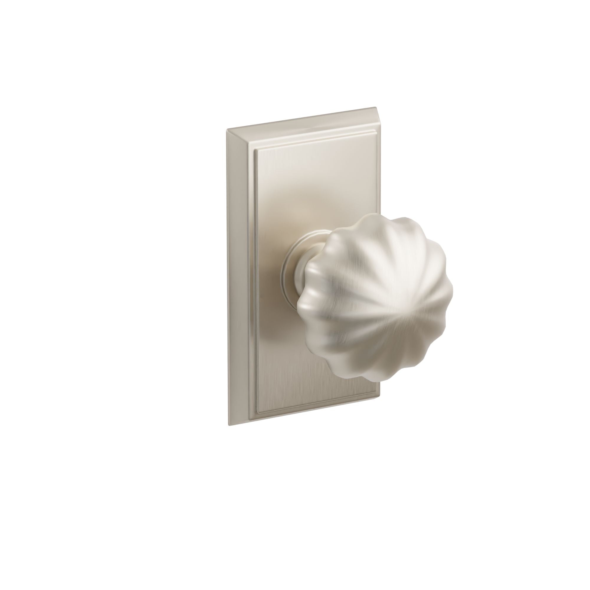 Emtek Concealed Fastener Melon Knob Set With Rectangular Rosette