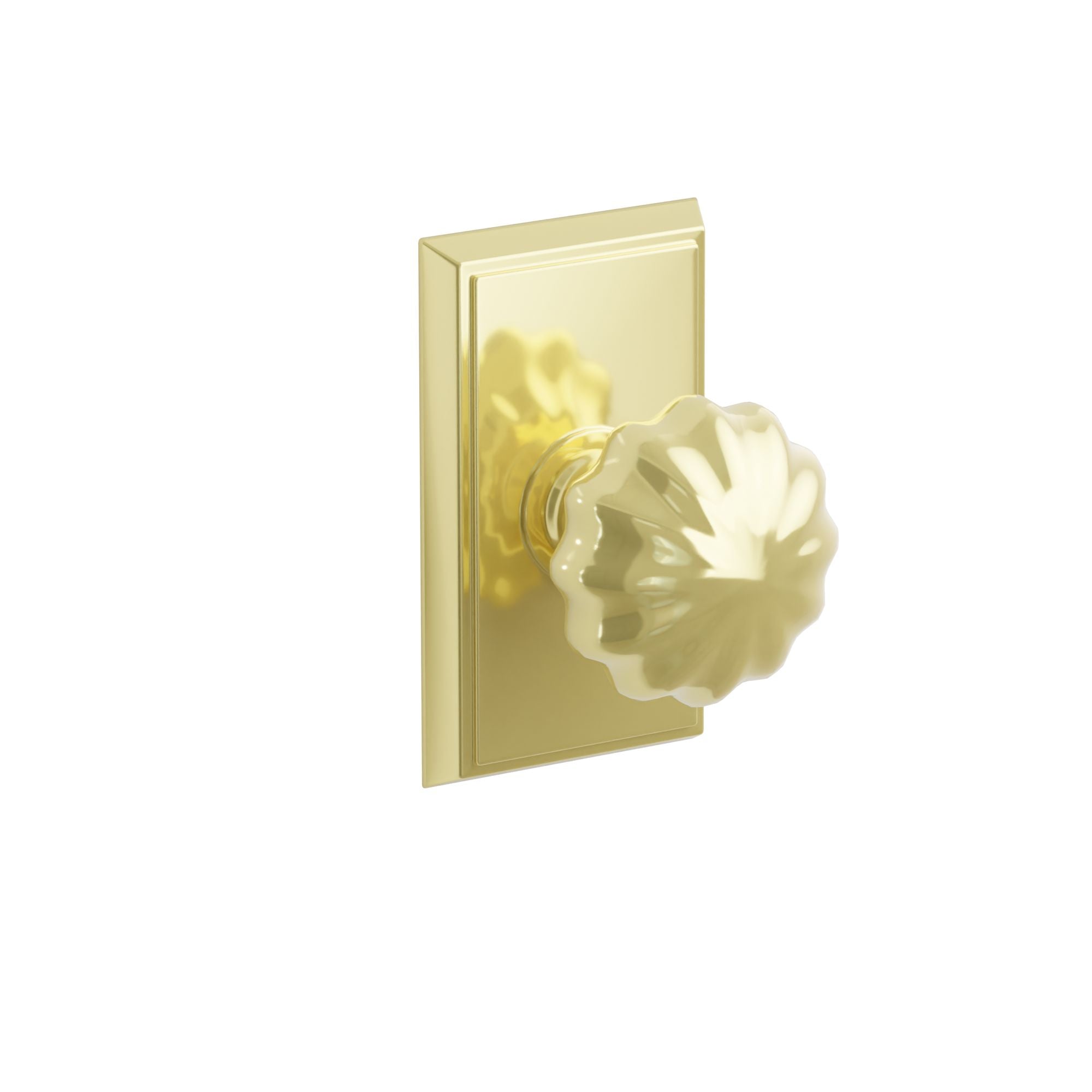 Emtek Concealed Fastener Melon Knob Set With Rectangular Rosette