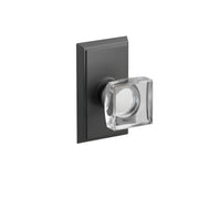 Emtek Concealed Fastener Modern Square Glass Knob Set With Rectangular Rosette